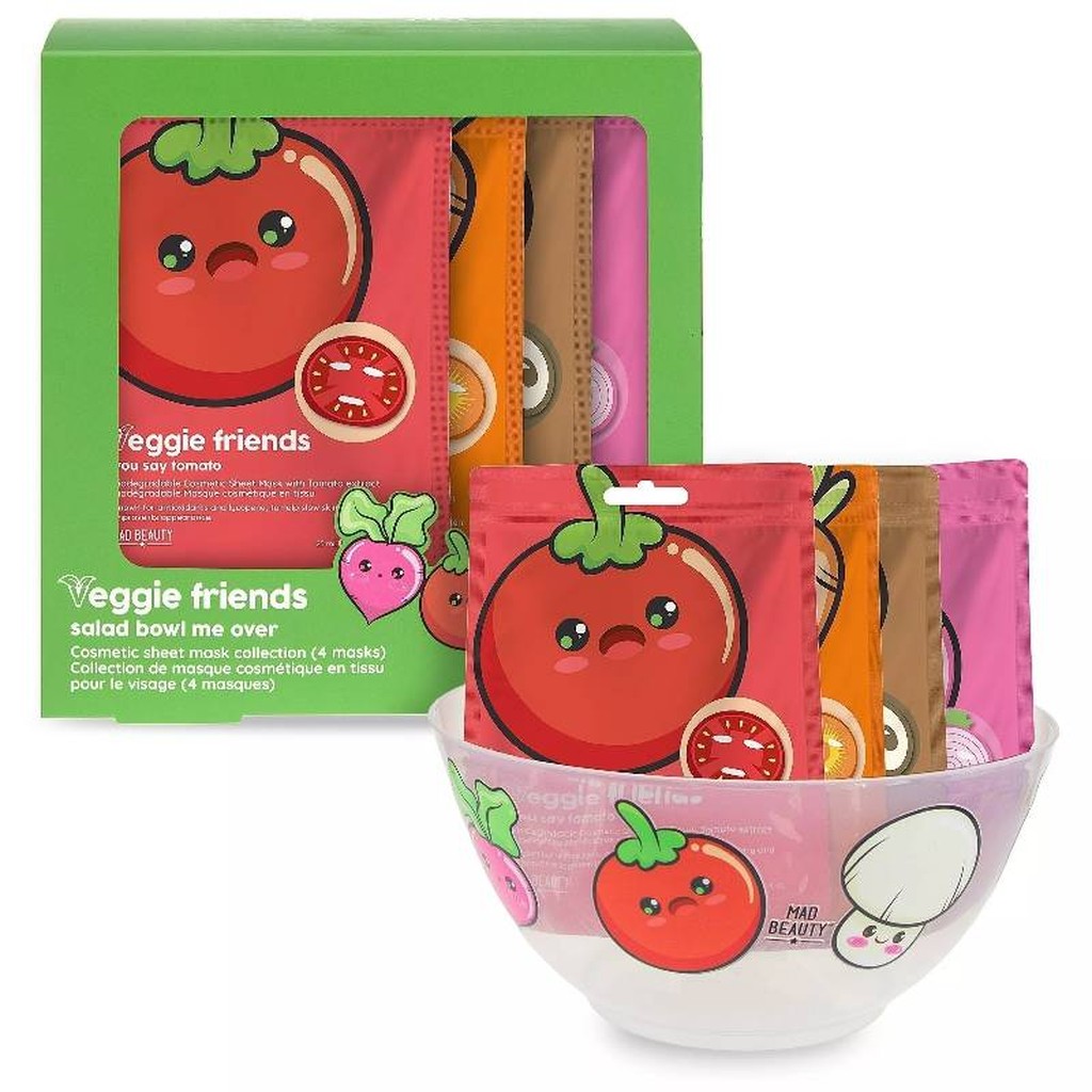 Veggie Friends Gesichtsmaskenset mit Salatschüssel von Mad Beauty