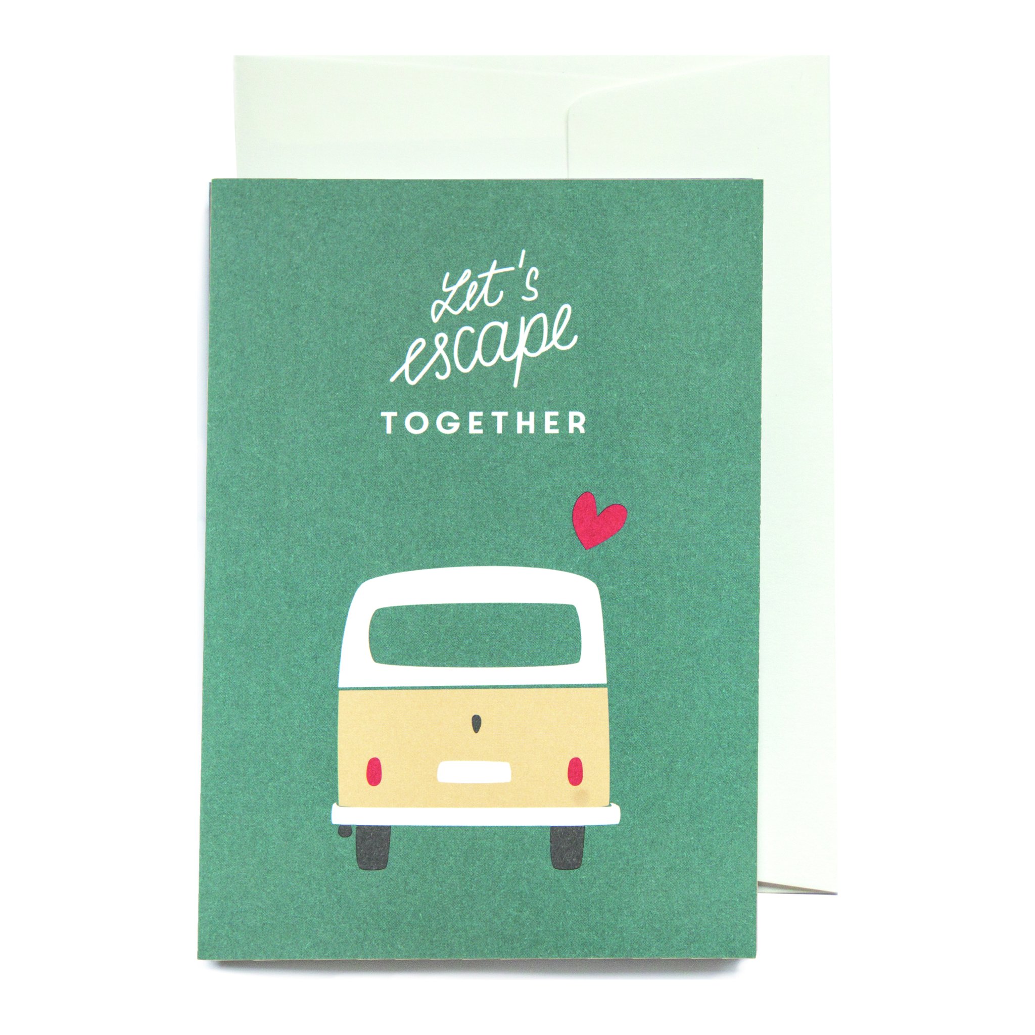 Grusskarte Let's escape together mit Campervan