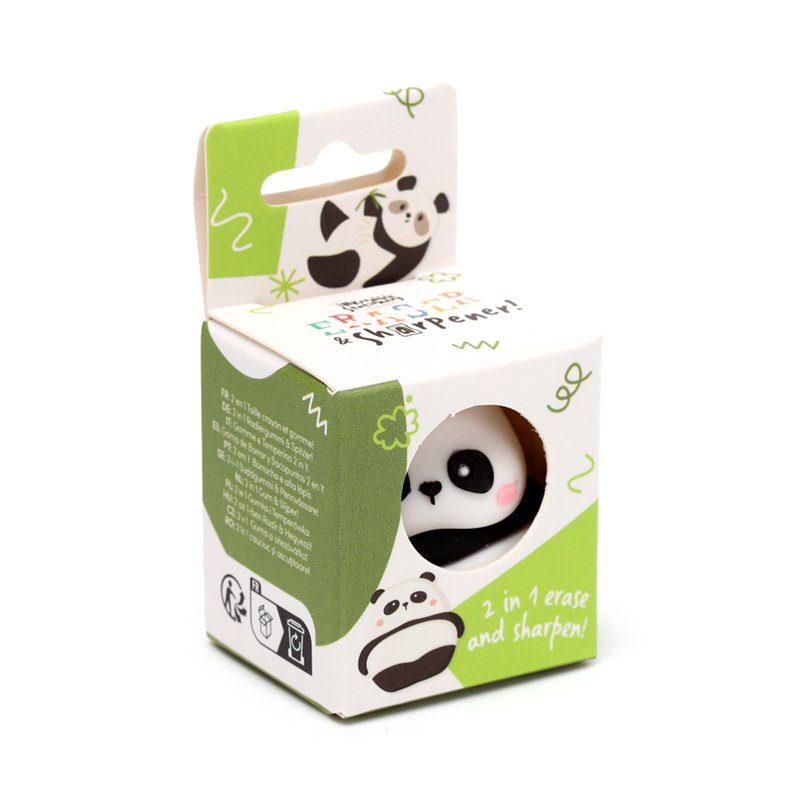 Gomme et taille-crayon panda de puckator
