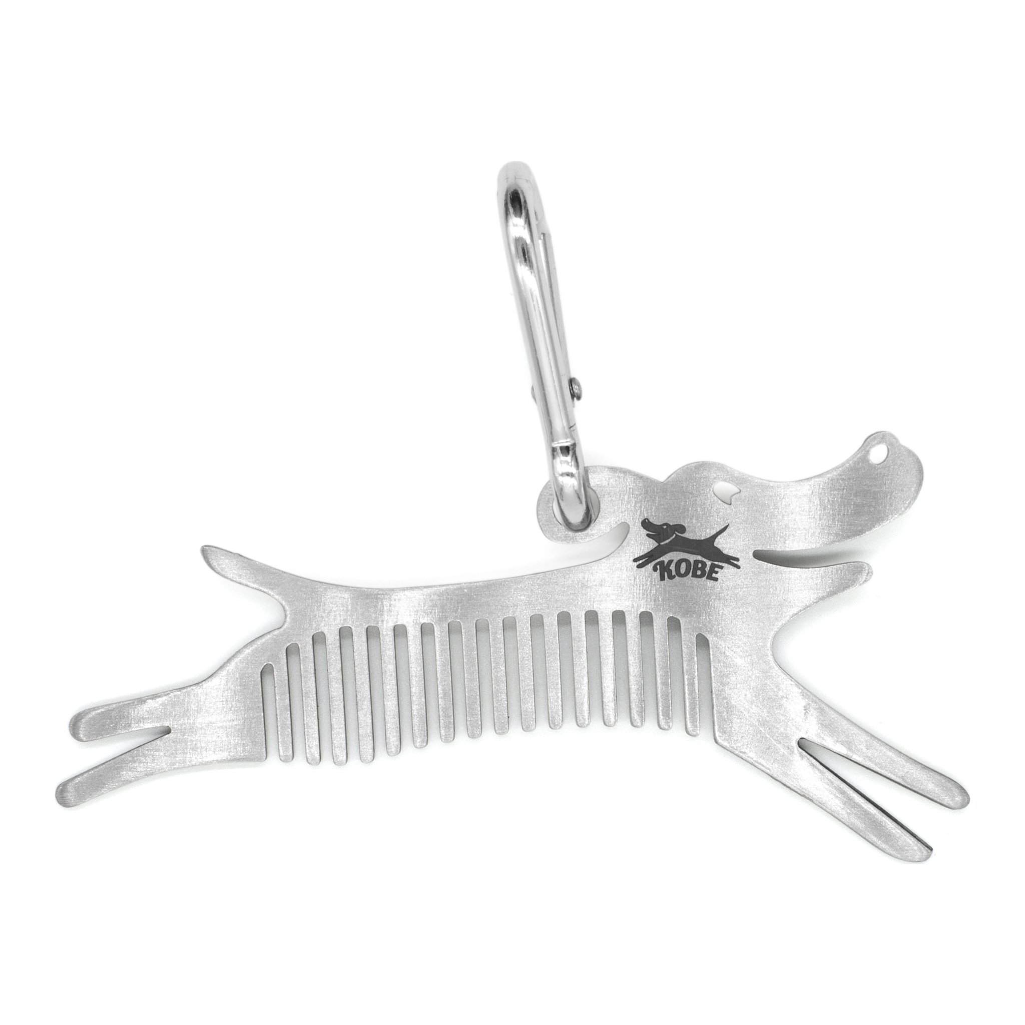Zecken-Entferner aus Edelstahl in Hundeform mit Karabiner