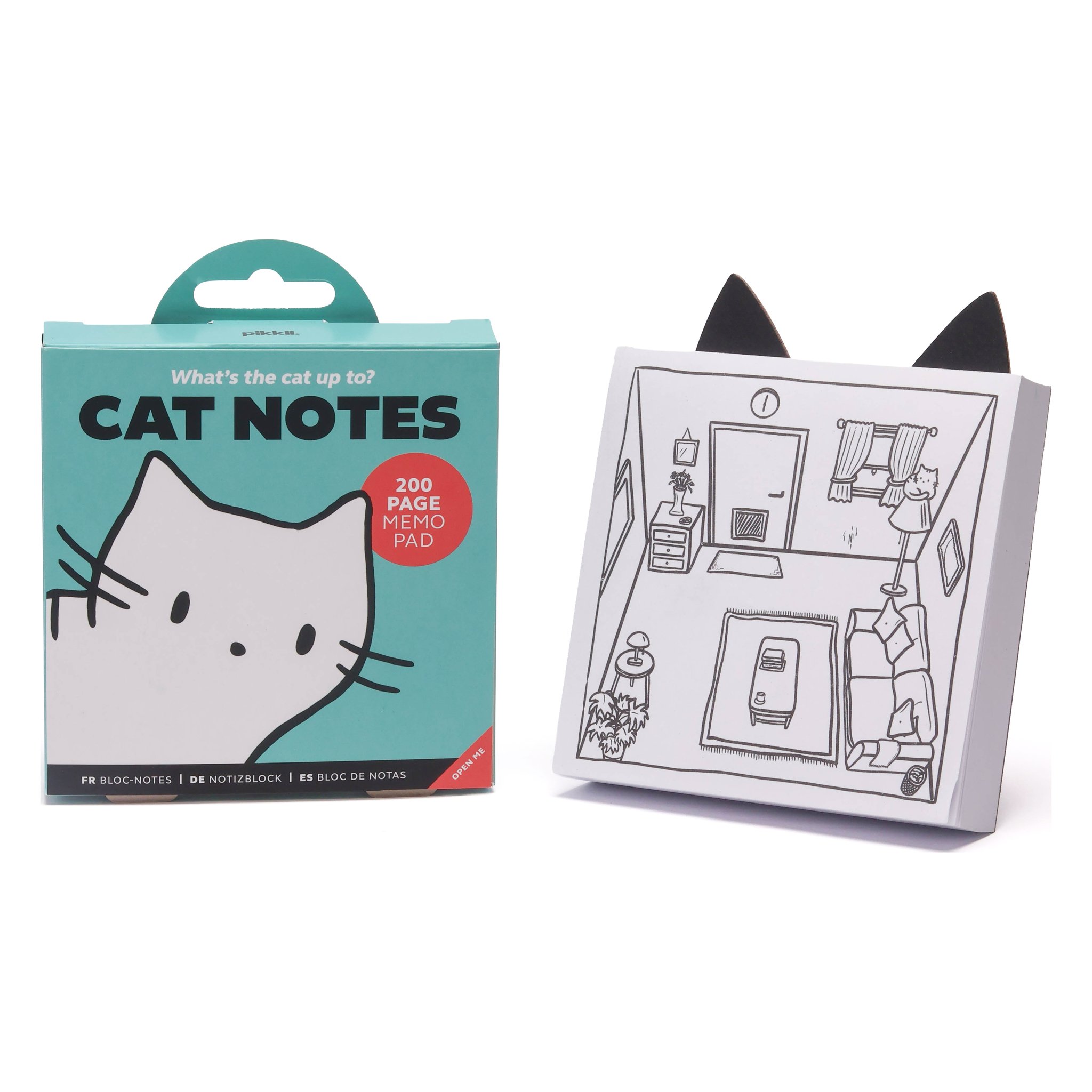 Cat Notes Notizblock – Verpackung und Notizblock