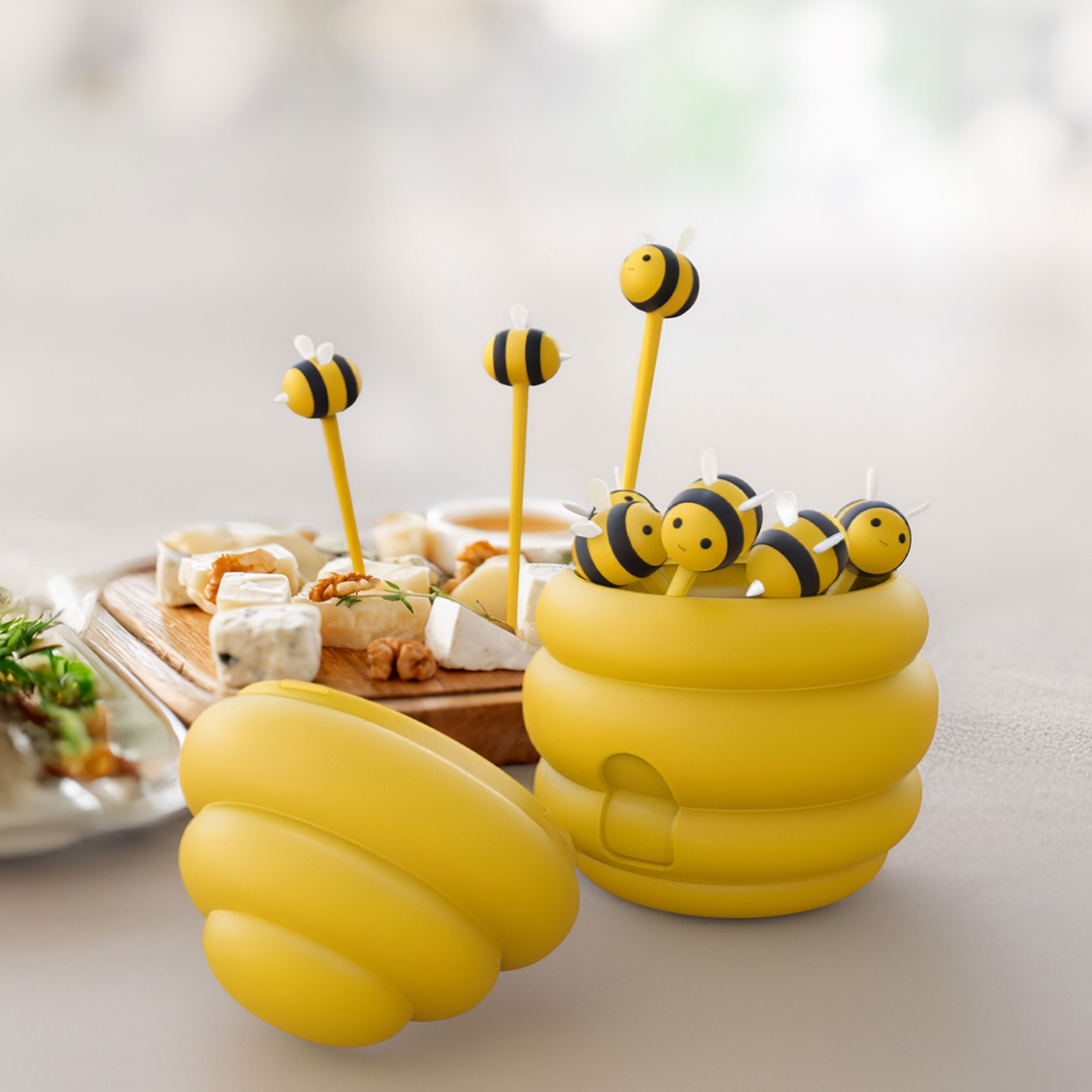 Bienen Foodpicks mit Aufbewahrungsbehälter