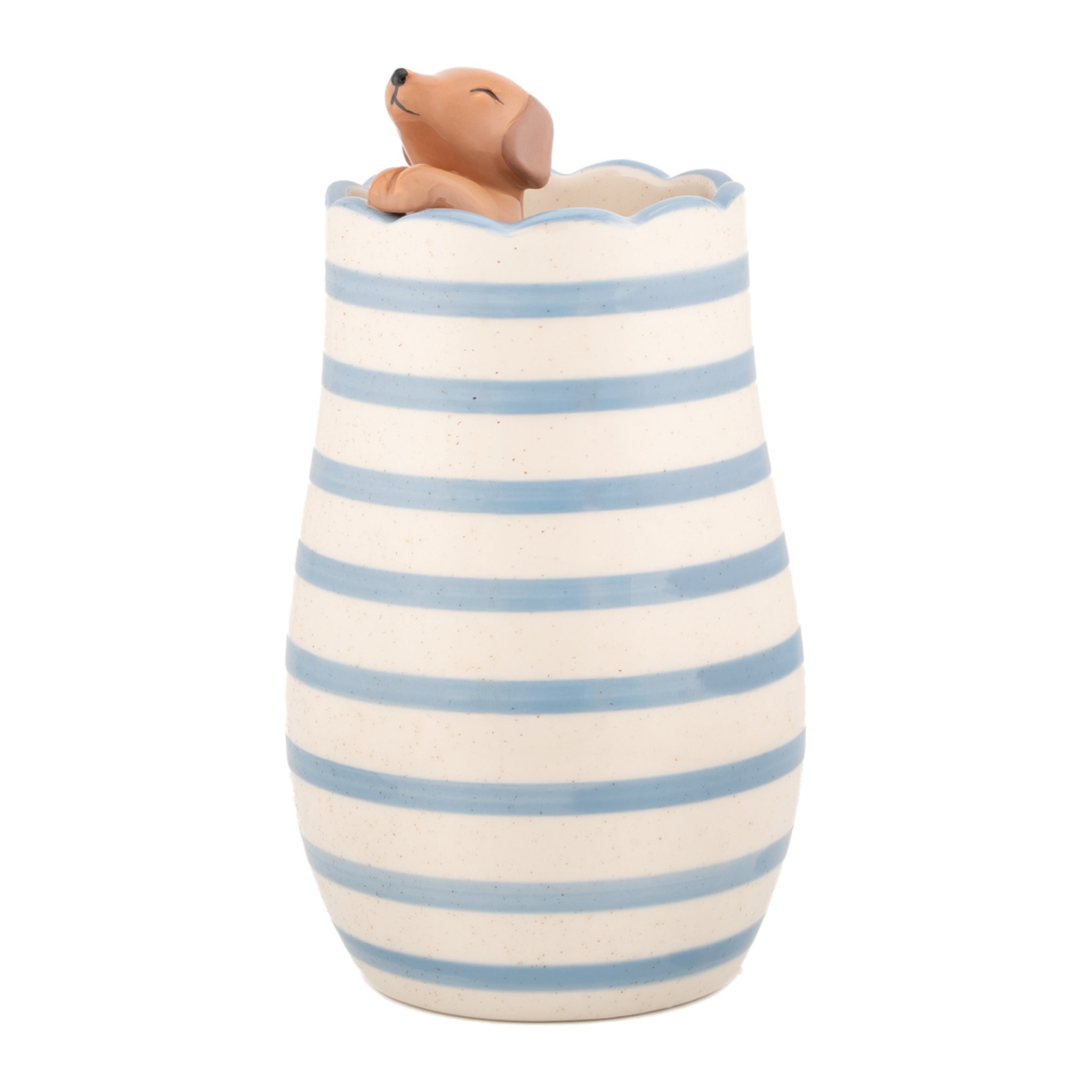 Dackel Vase aus Steingut von Sass & Belle