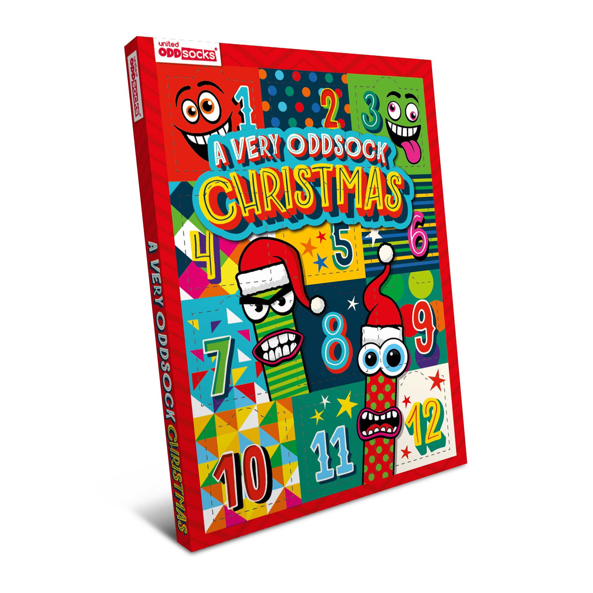 Calendario dell'Avvento United Oddsocks A Very Oddsock Christmas da uomo con 12 finestrelle