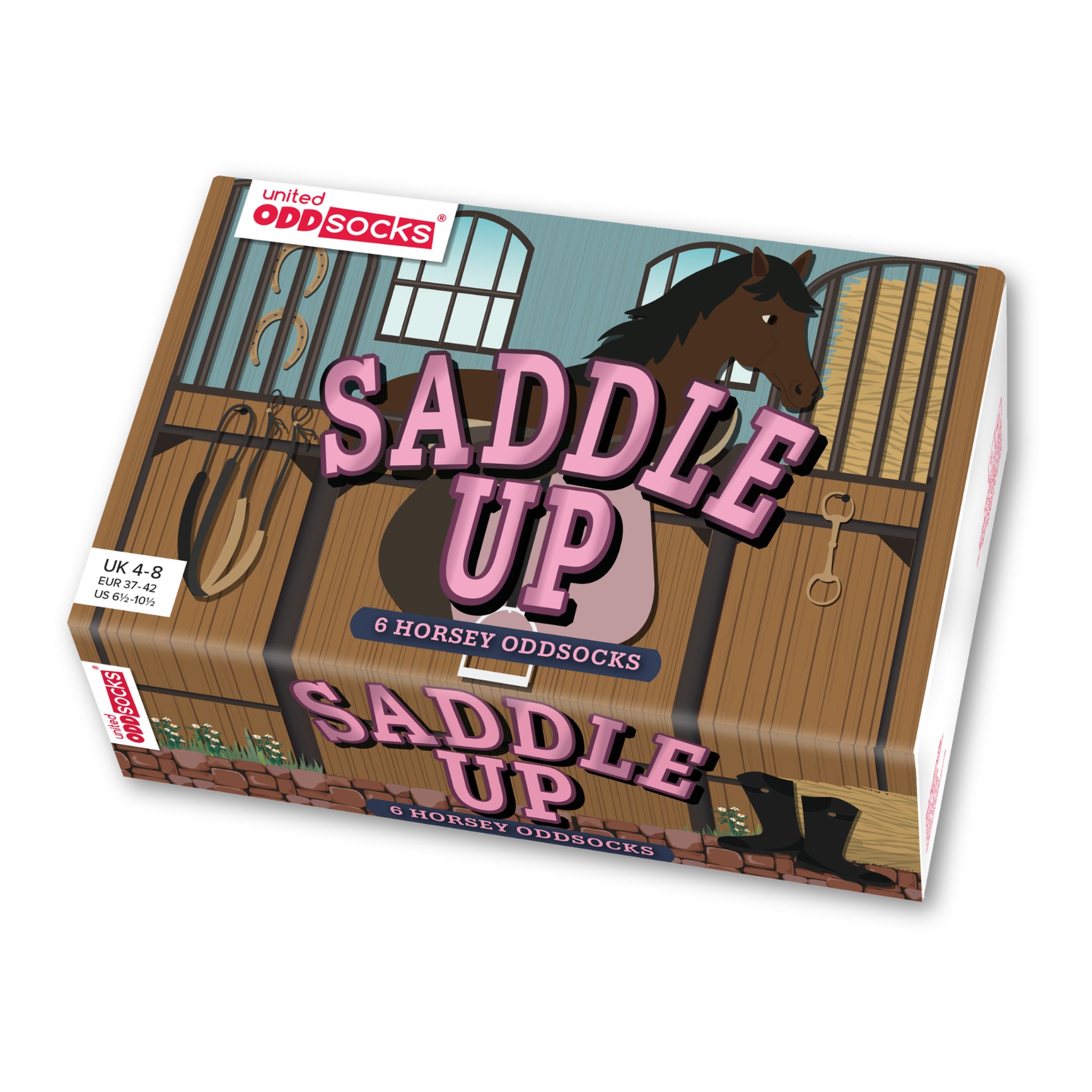 Saddle Up gift box in stable design by United Oddsocks