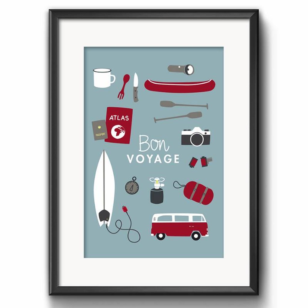 Bon voyage Kunstdruck von roadtyping