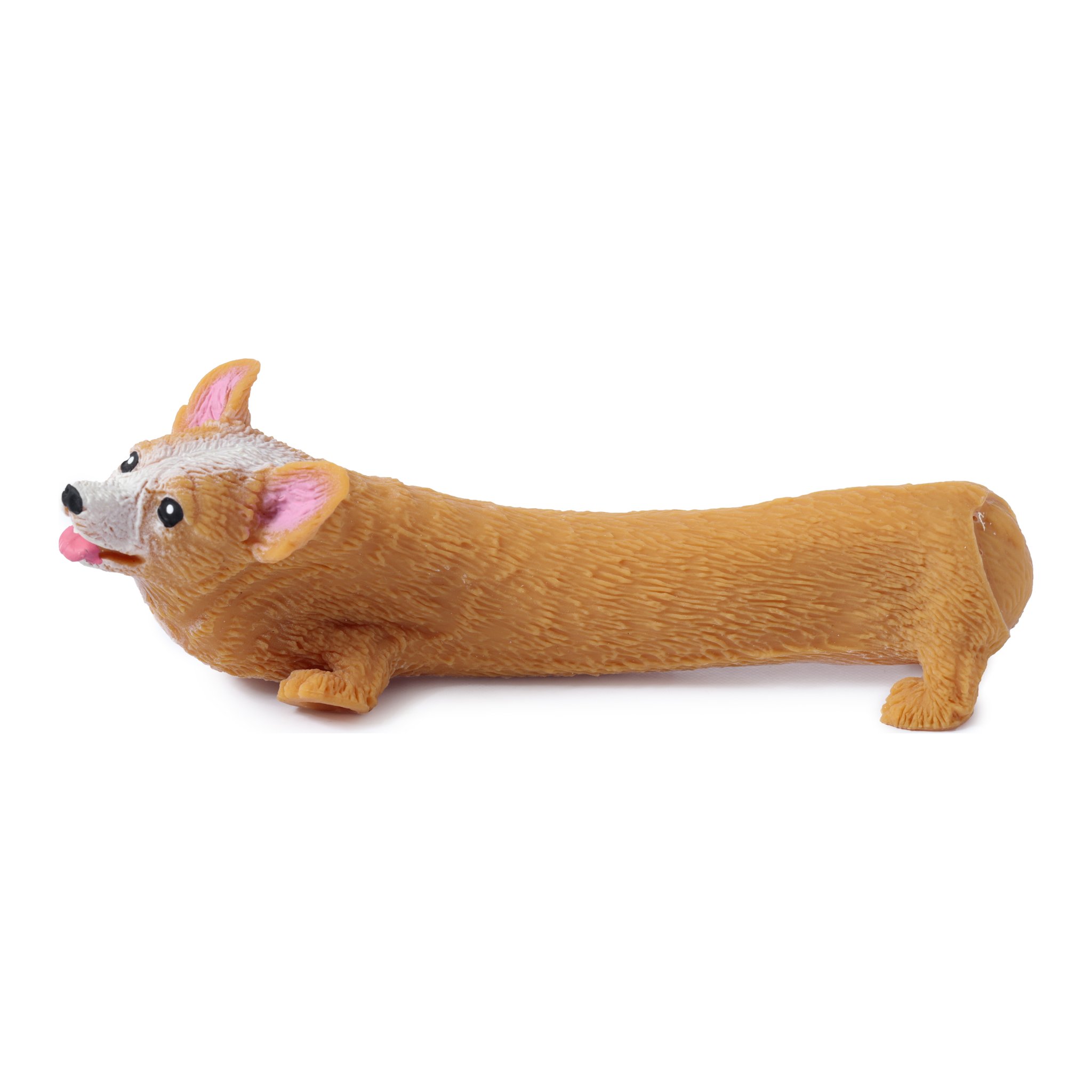 Corgi-Stressball langgezogen im Profil