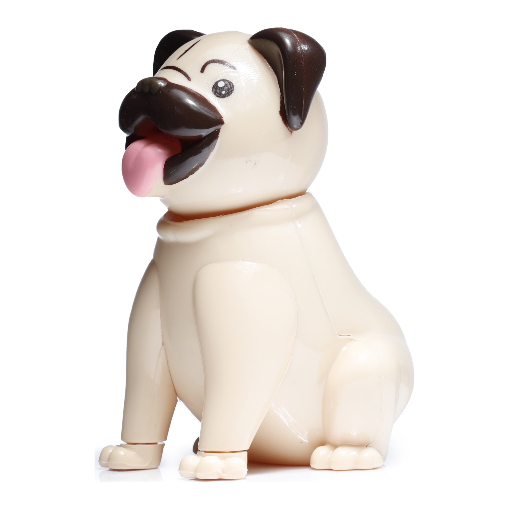Mops-Wackelfigur seitlich sitzend