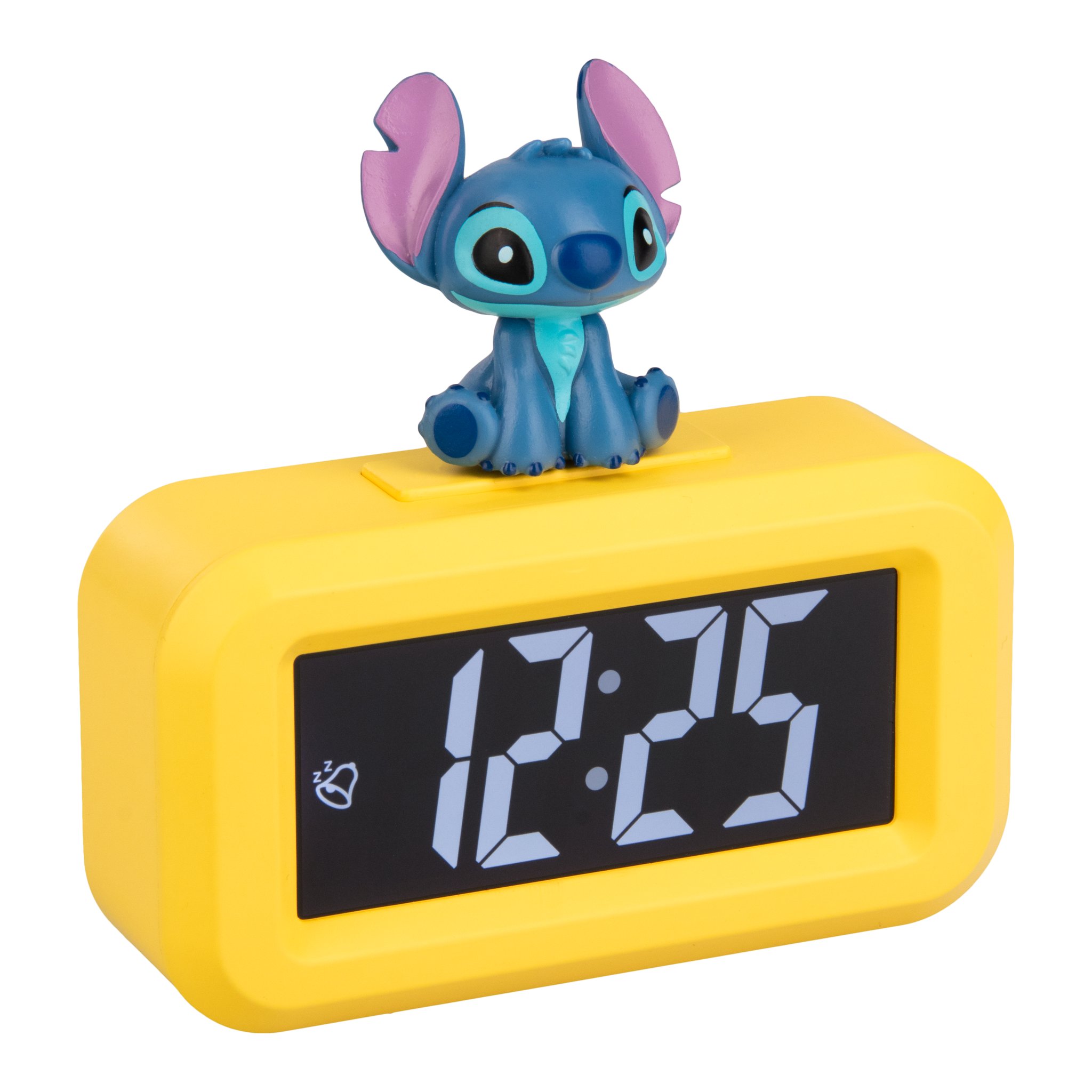 Stitch-Mini-Wecker freigestellt schräg von der Seite