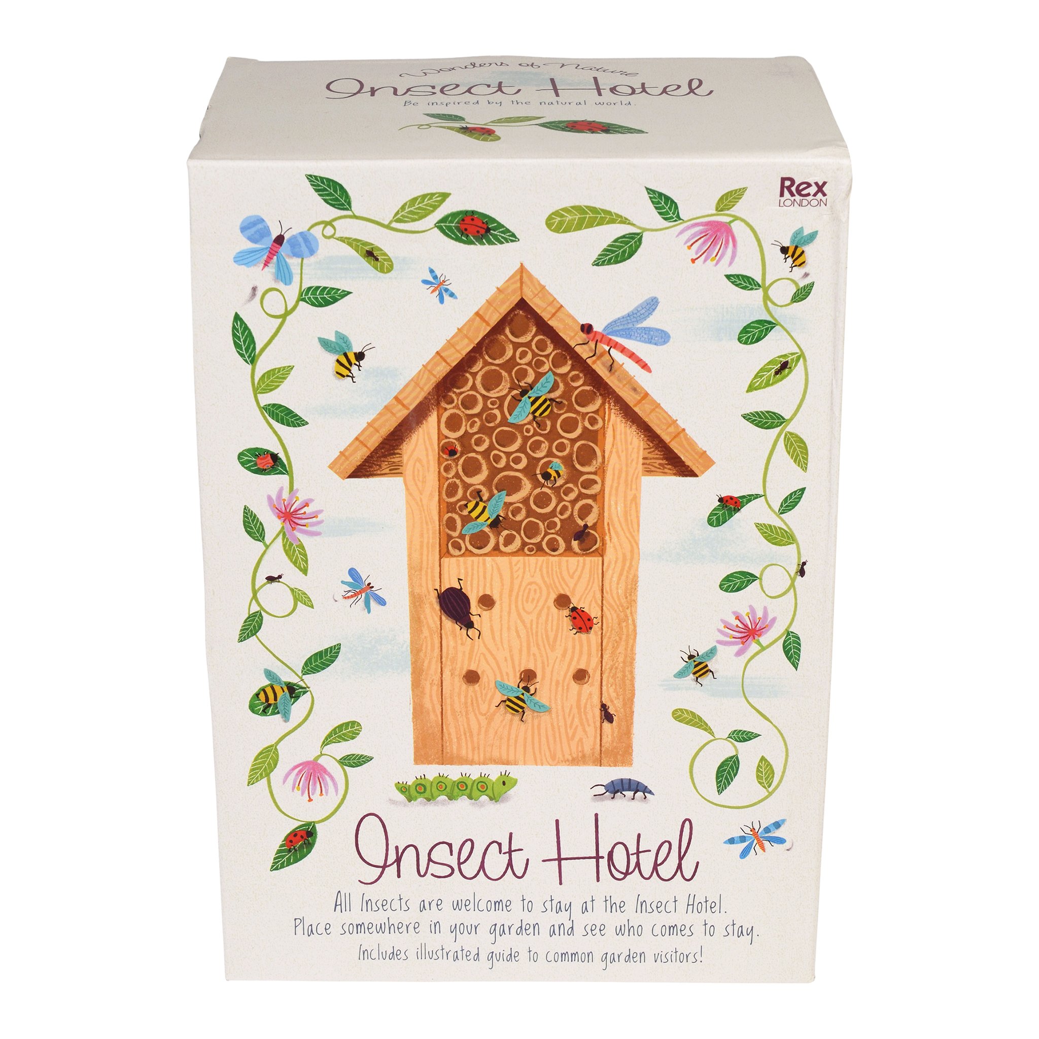 Boîte « Insect Hotel » avec fleurs sauvages et insectes