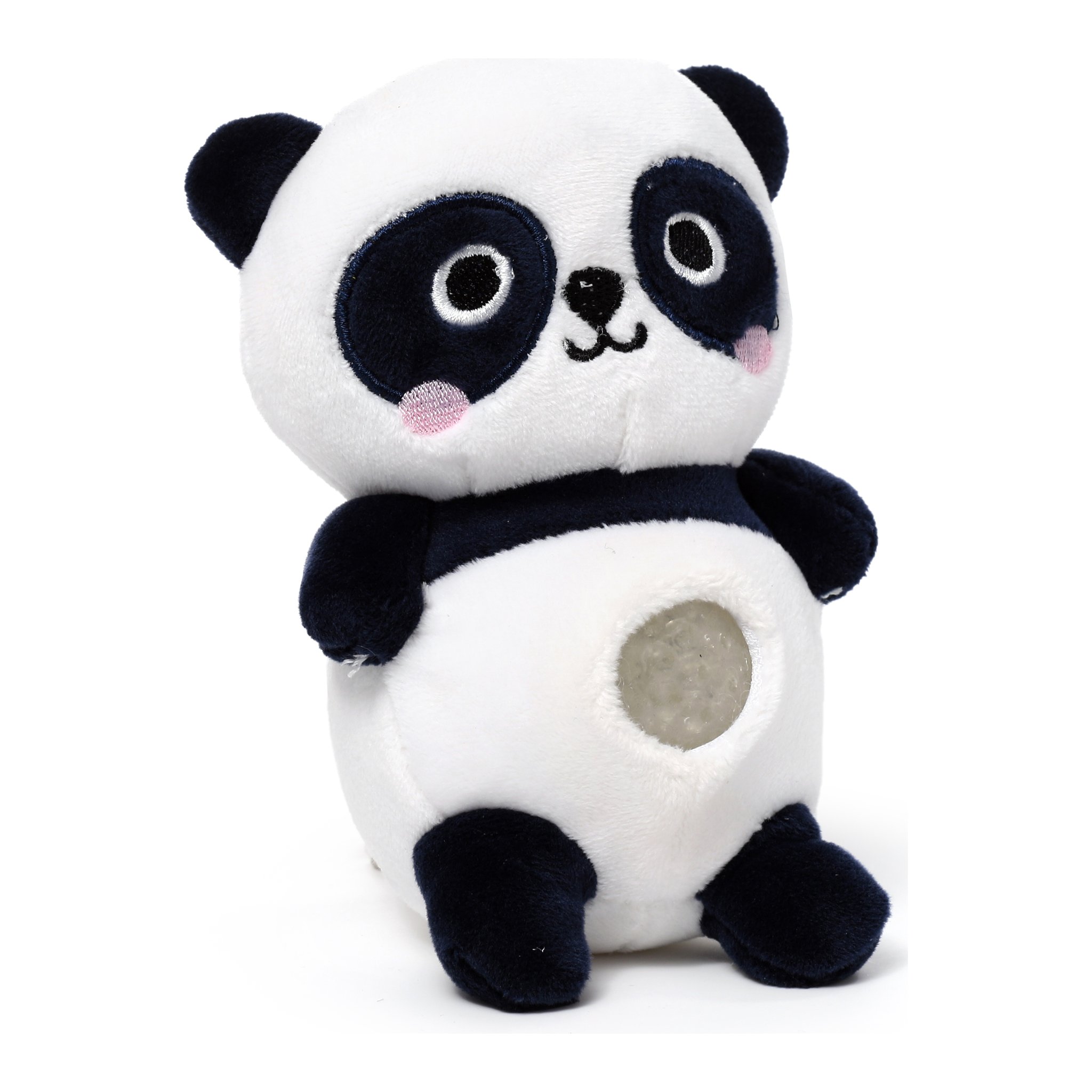 Panda-Plueschstressball mit Glitzerkugel im Bauch