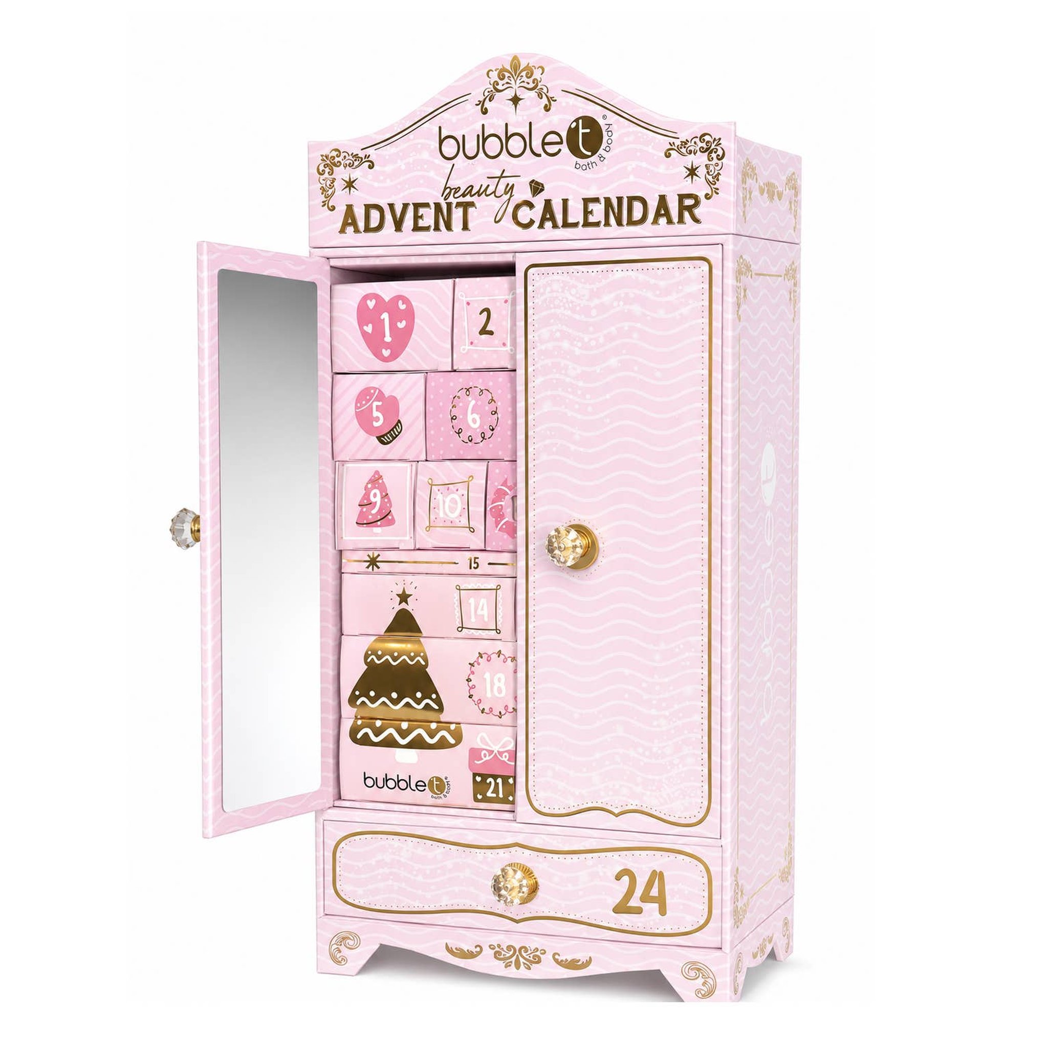Bubble T Beauty Adventskalender 2026 – Kleiderschrank mit einer geöffneten Tür