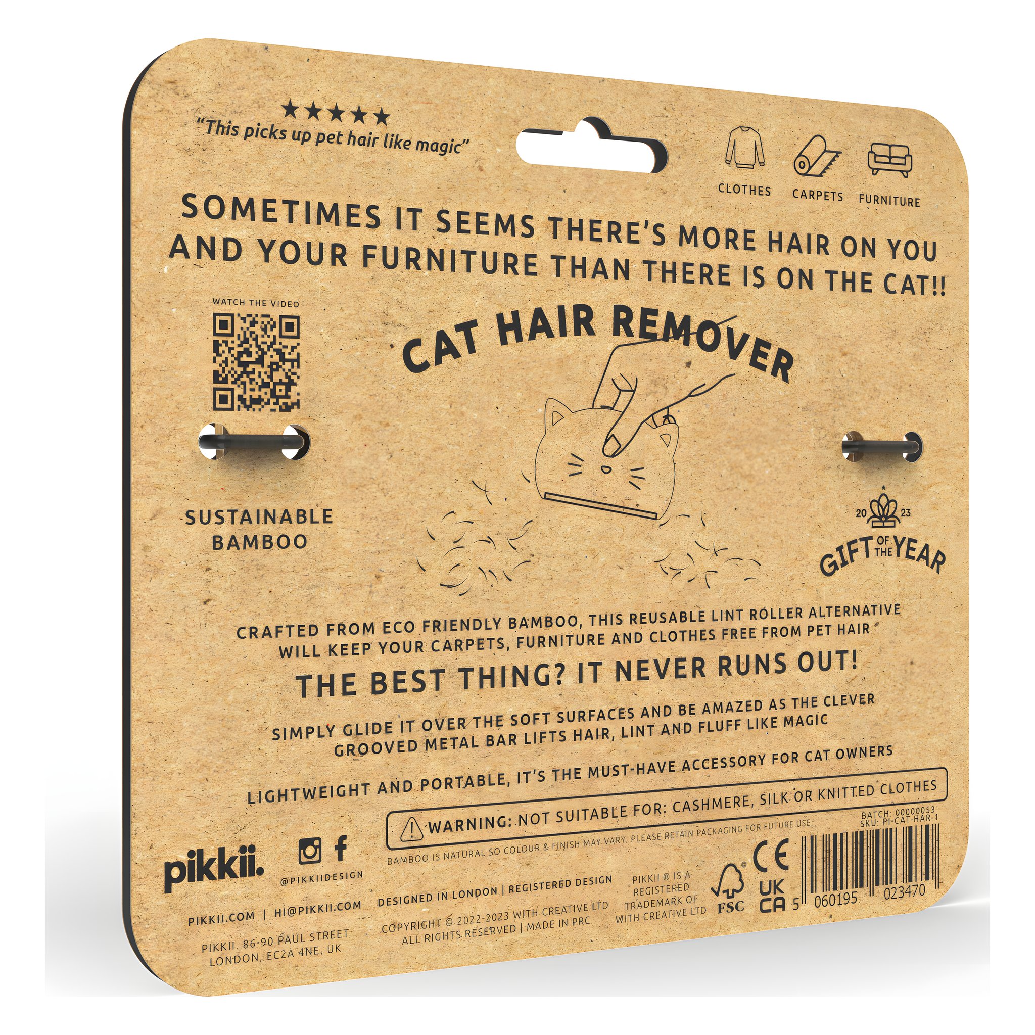 Cat Hair Remover Tierhaarbürste – Verpackung Rückseite