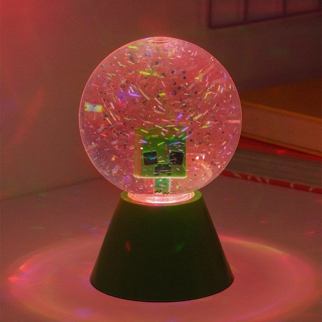 Minecraft Creeper LED Glitzer-Schneekugel