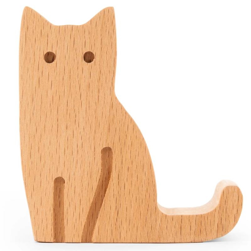 Handy Halterung Katze aus Holz von Kikkerland