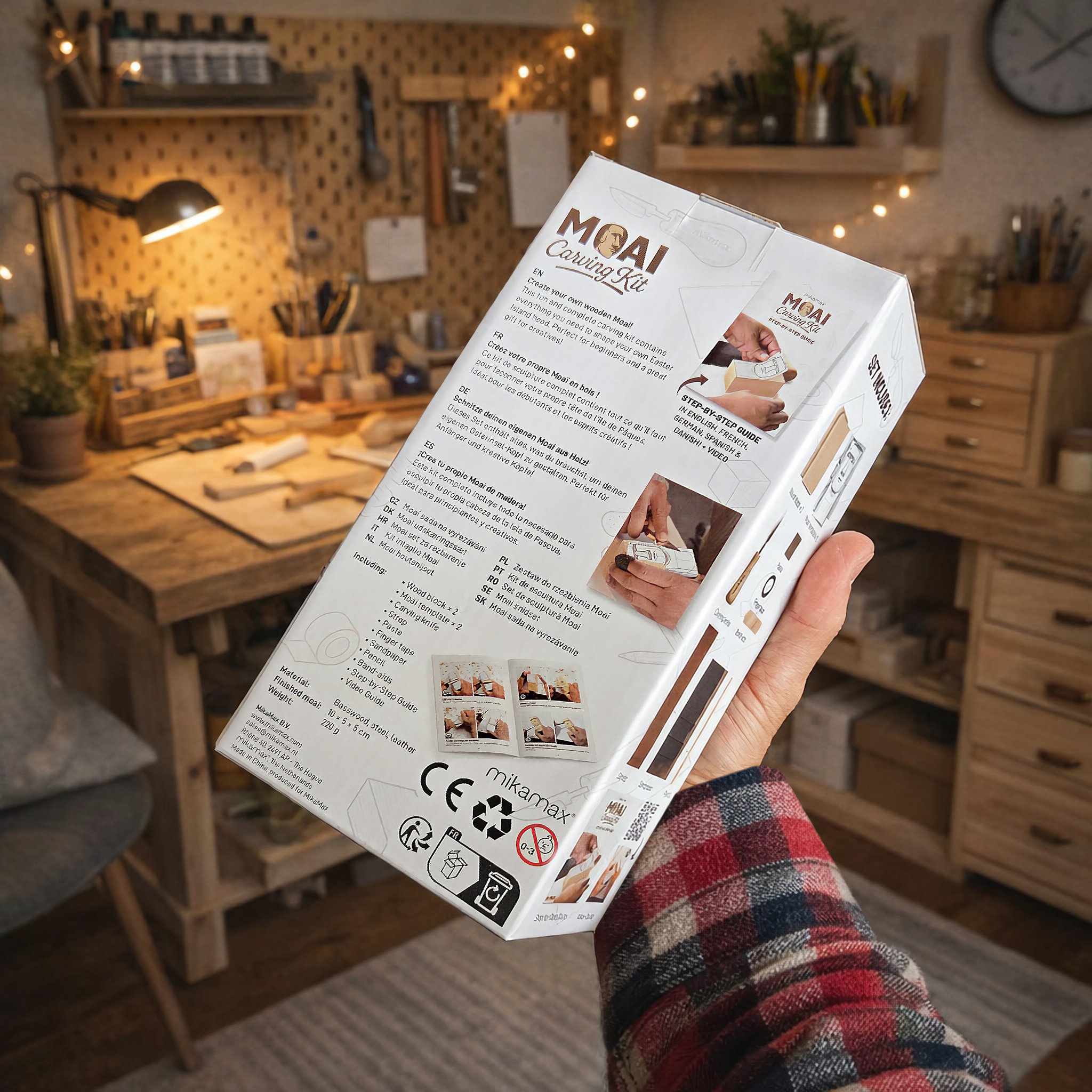 Moai Holz-Schnitzset