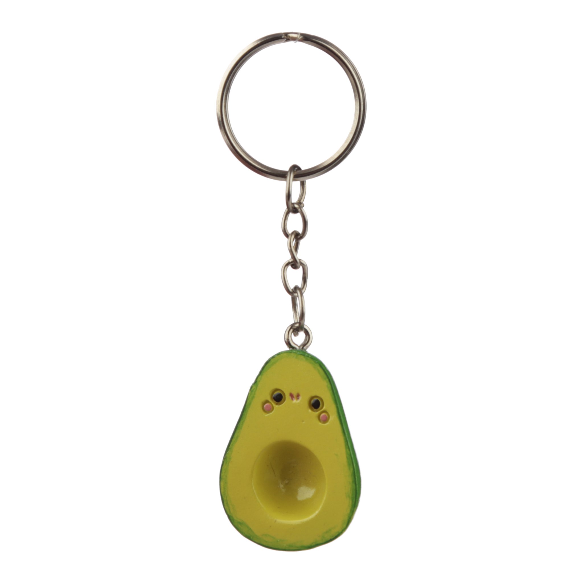 Avocadohaelfte ohne Kern als Schluesselanhaenger