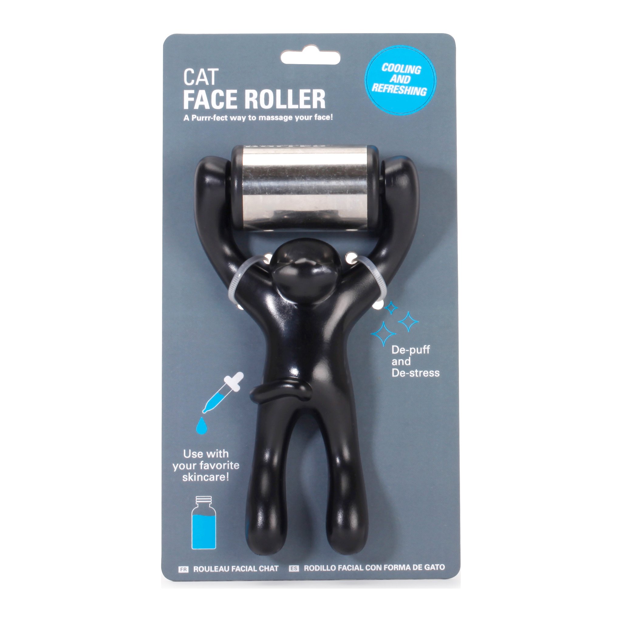 Katzen-Gesichtsroller auf der Blisterkarte «Cat Face Roller» von Kikkerland