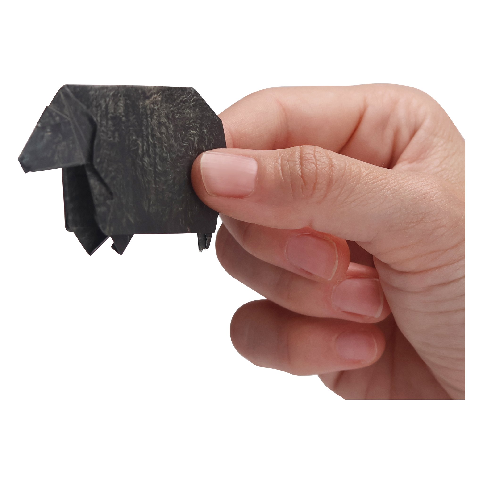 Paper Sheep origami set – black paper sheep in hand