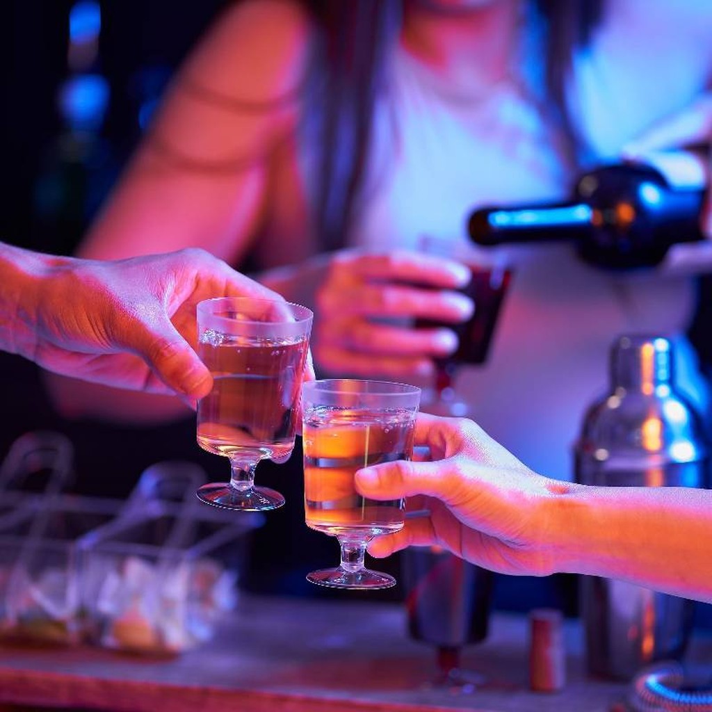 50 Plastik-Weingläser