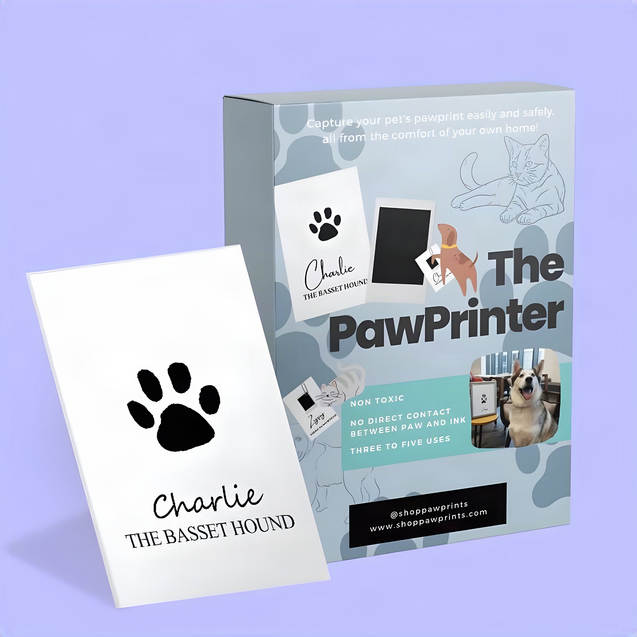 Pfotenabdruck Geschenkset Hund und Katze