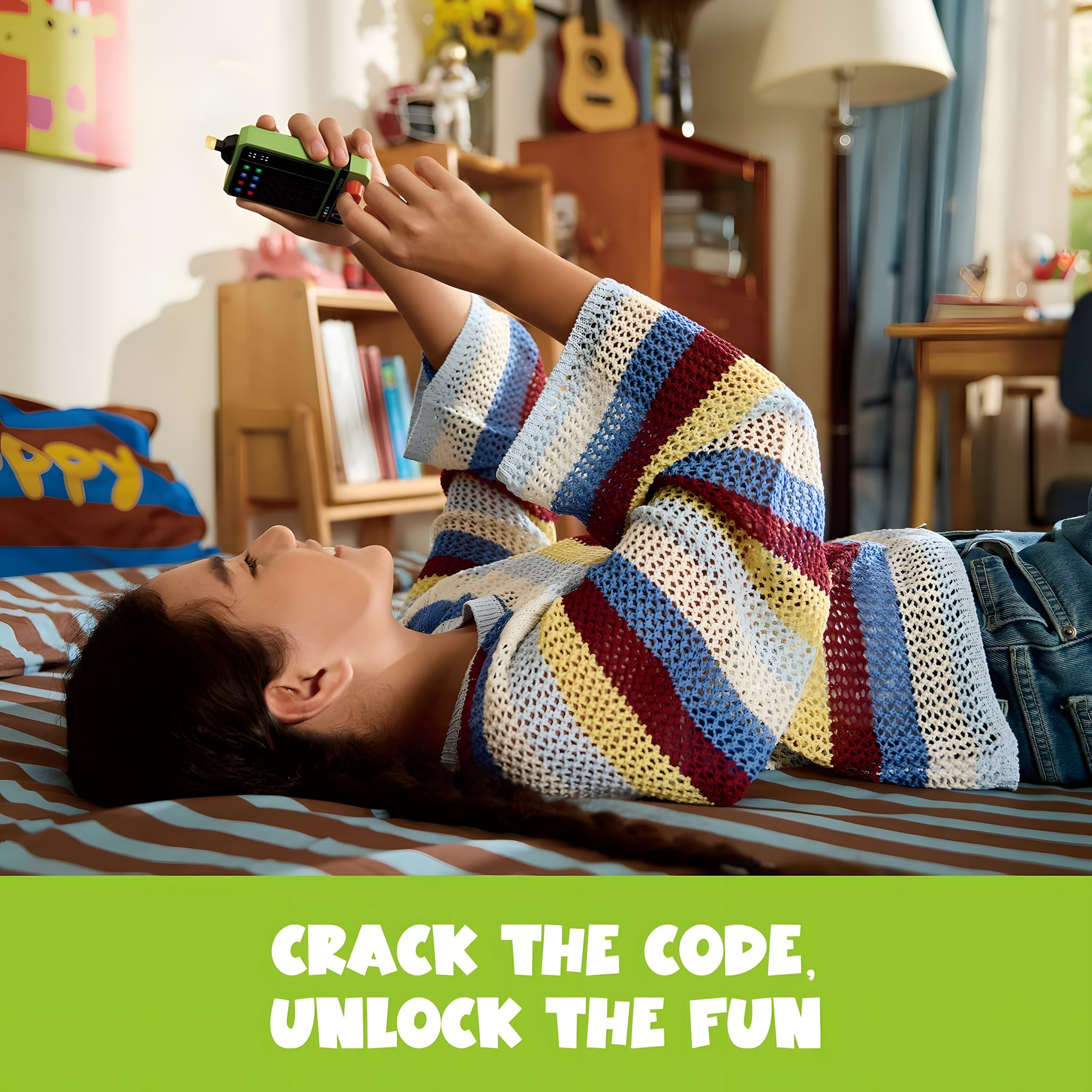 Kind knackt den Farbcode am Super Decoder