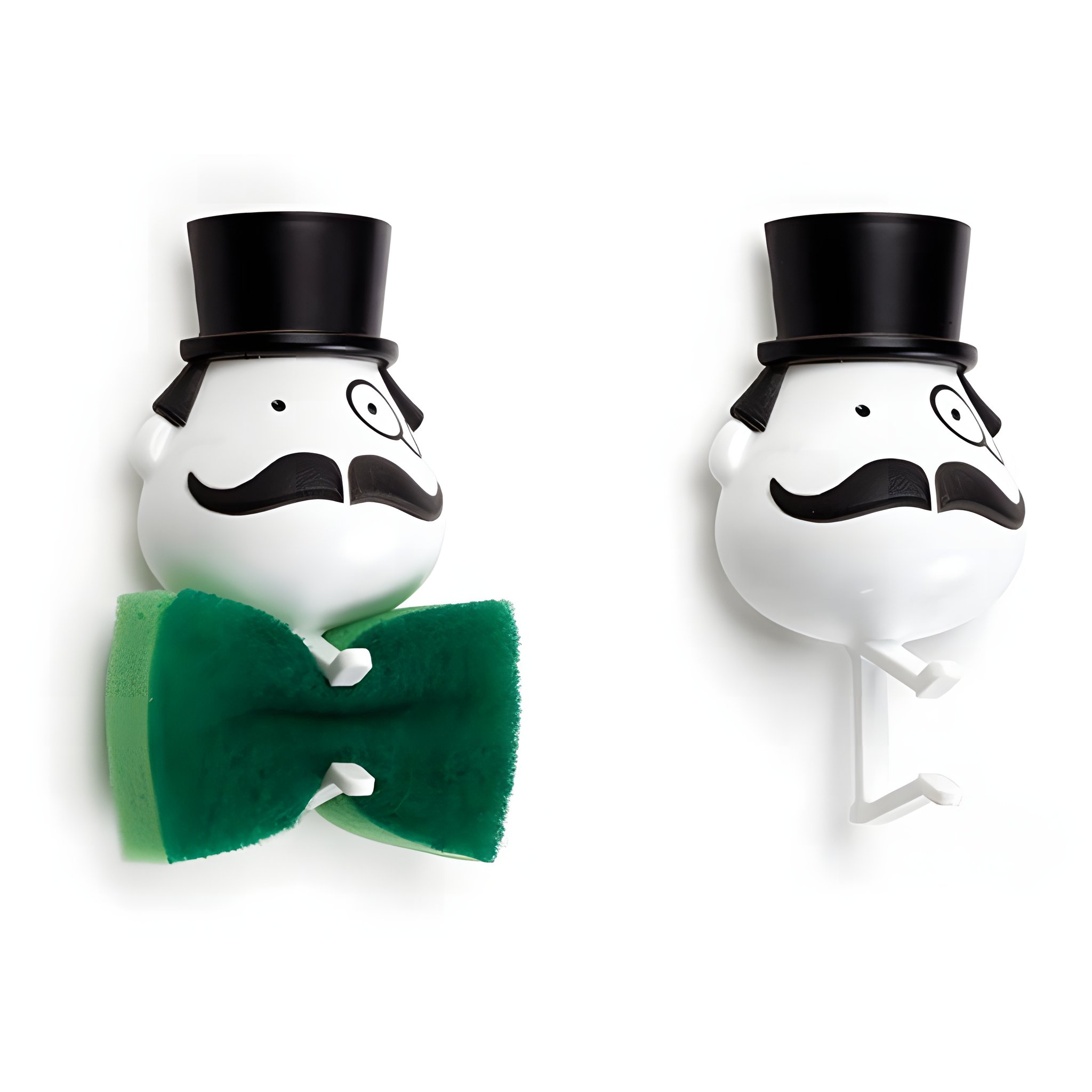 Mr. Sponge holder with and without sponge in comparison