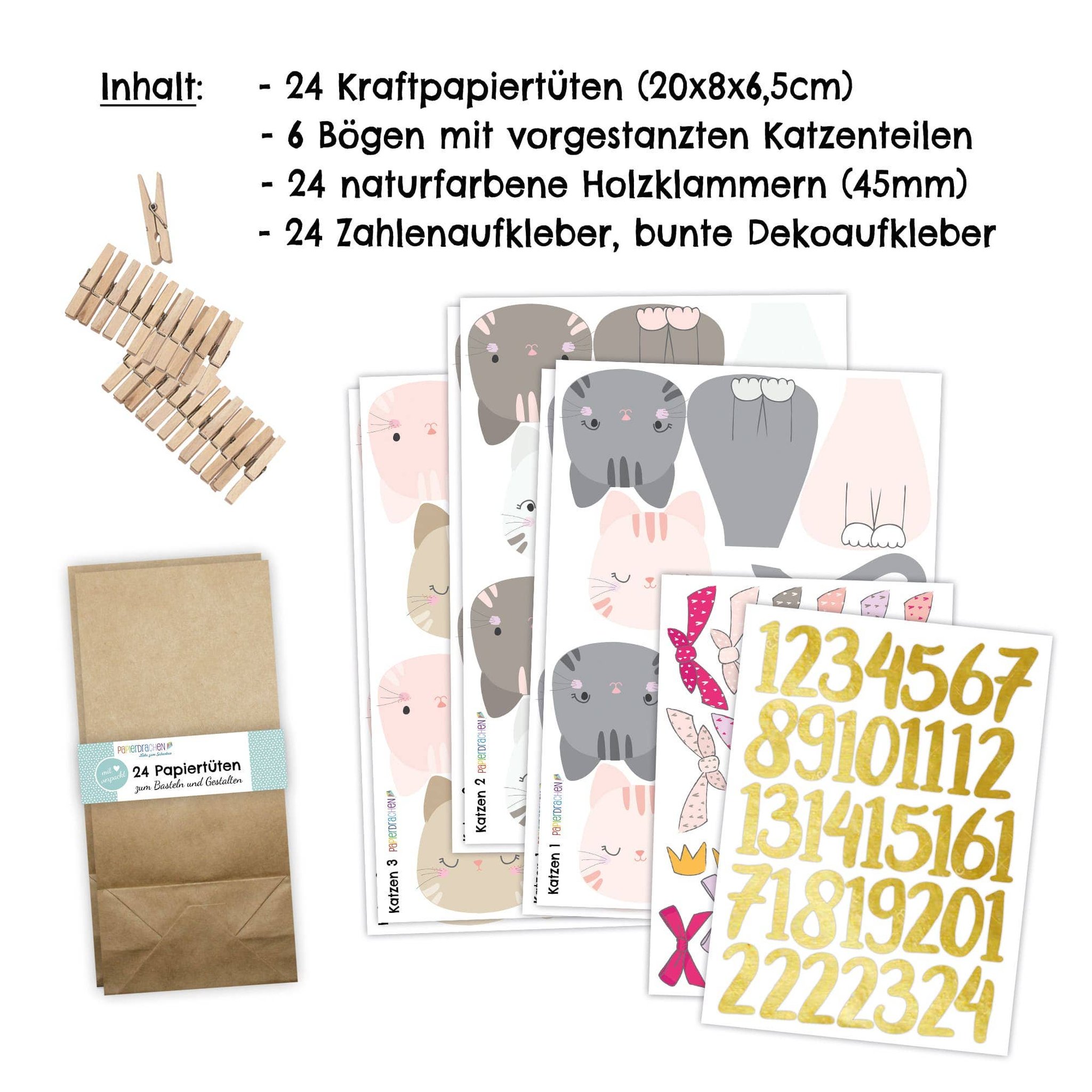 Katzen Adventskalender zum Basteln