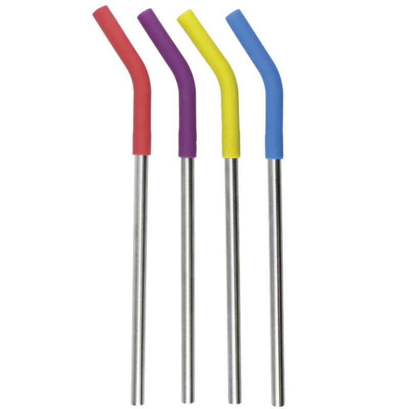 Wiederverwendbare Edelstahl Trinkhalme mit Silikon von kitchencraft
