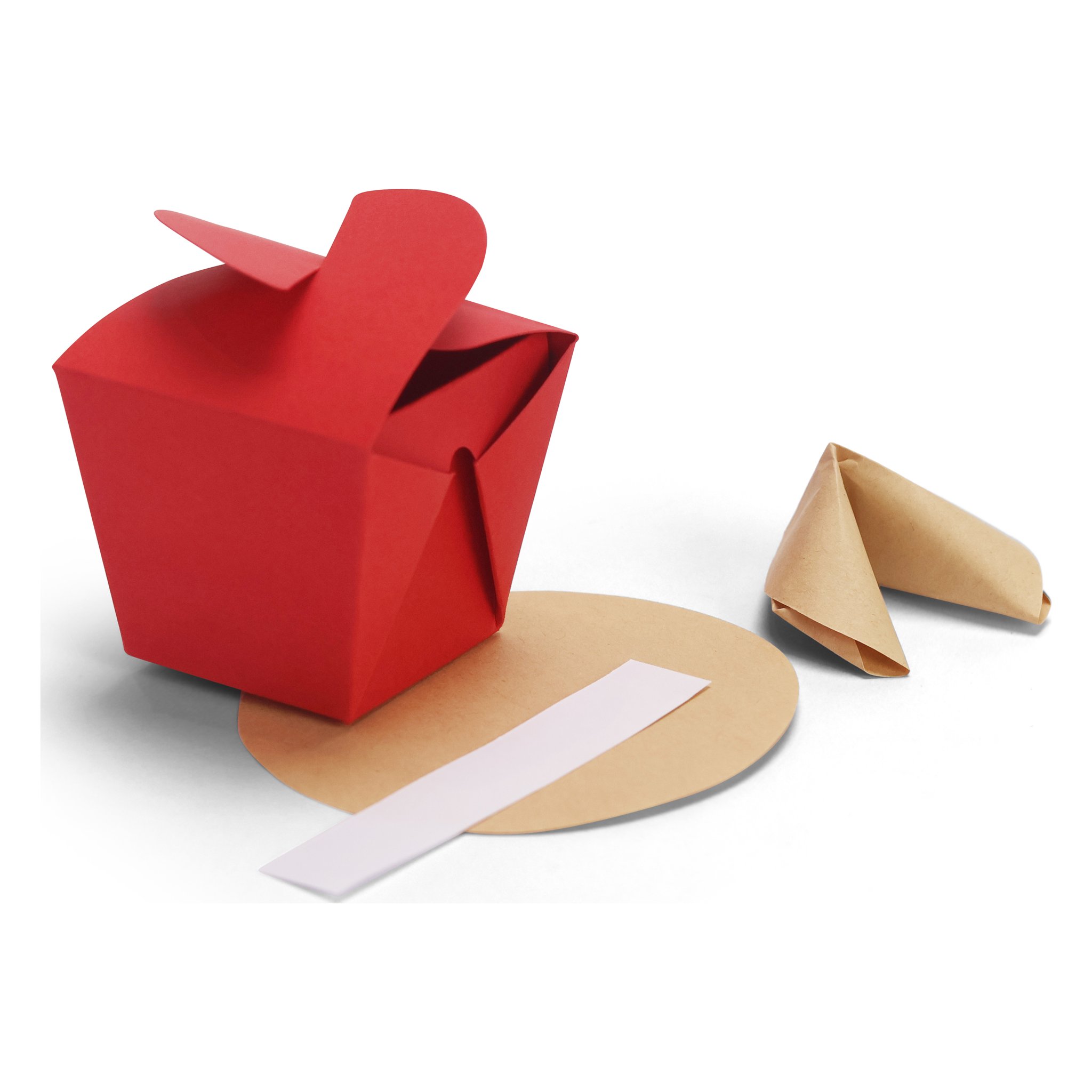 Paper Fortune Cookies – rote Faltbox mit Glückskeks