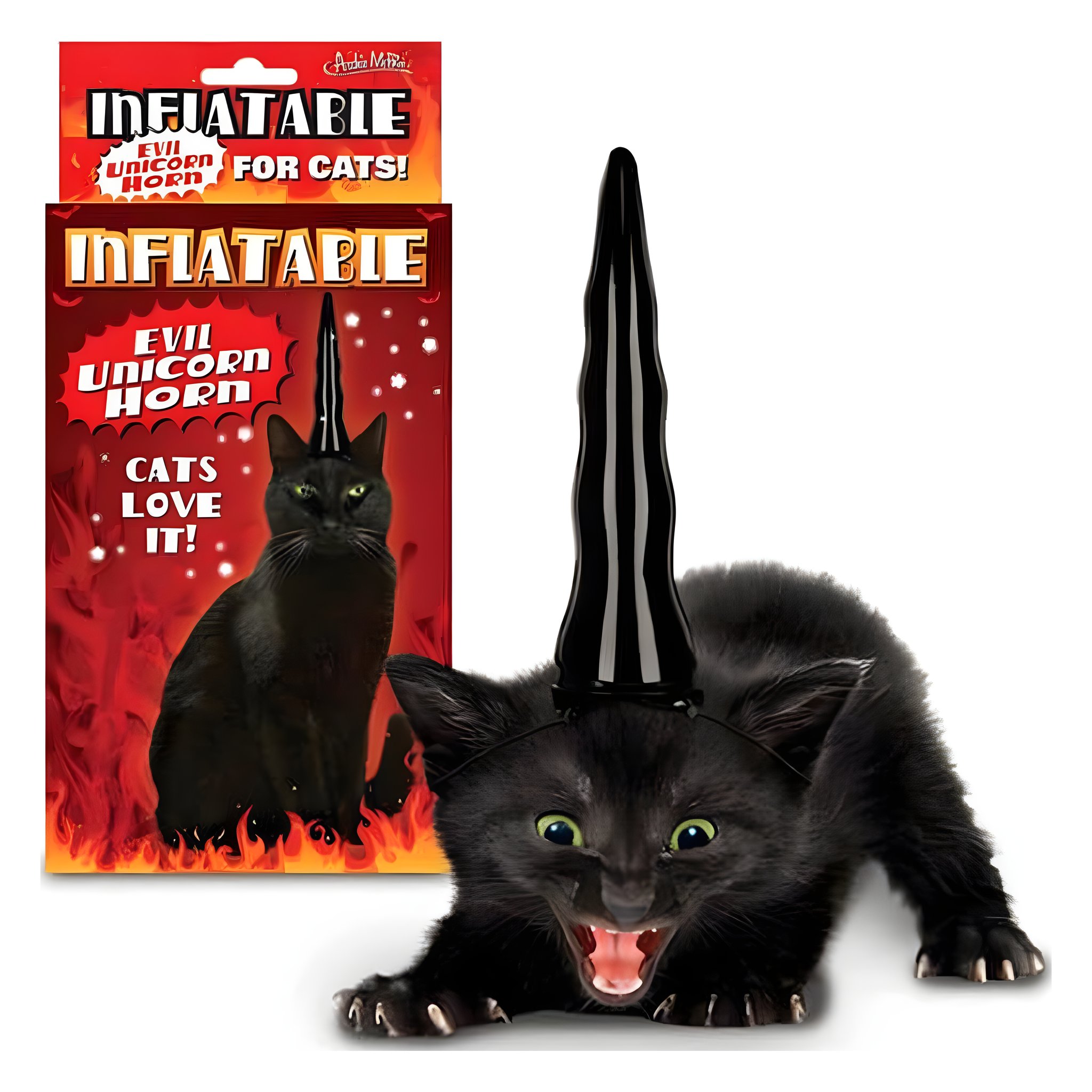 Inflatable Evil Unicorn Horn for Cats