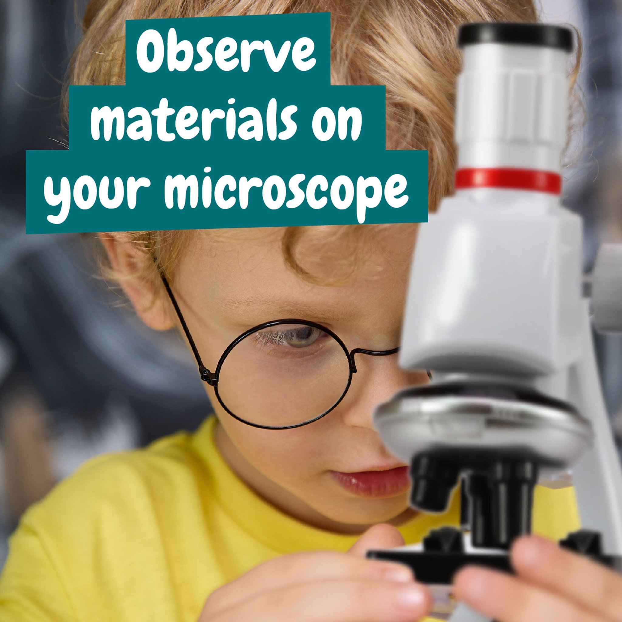 Kids microscope in use