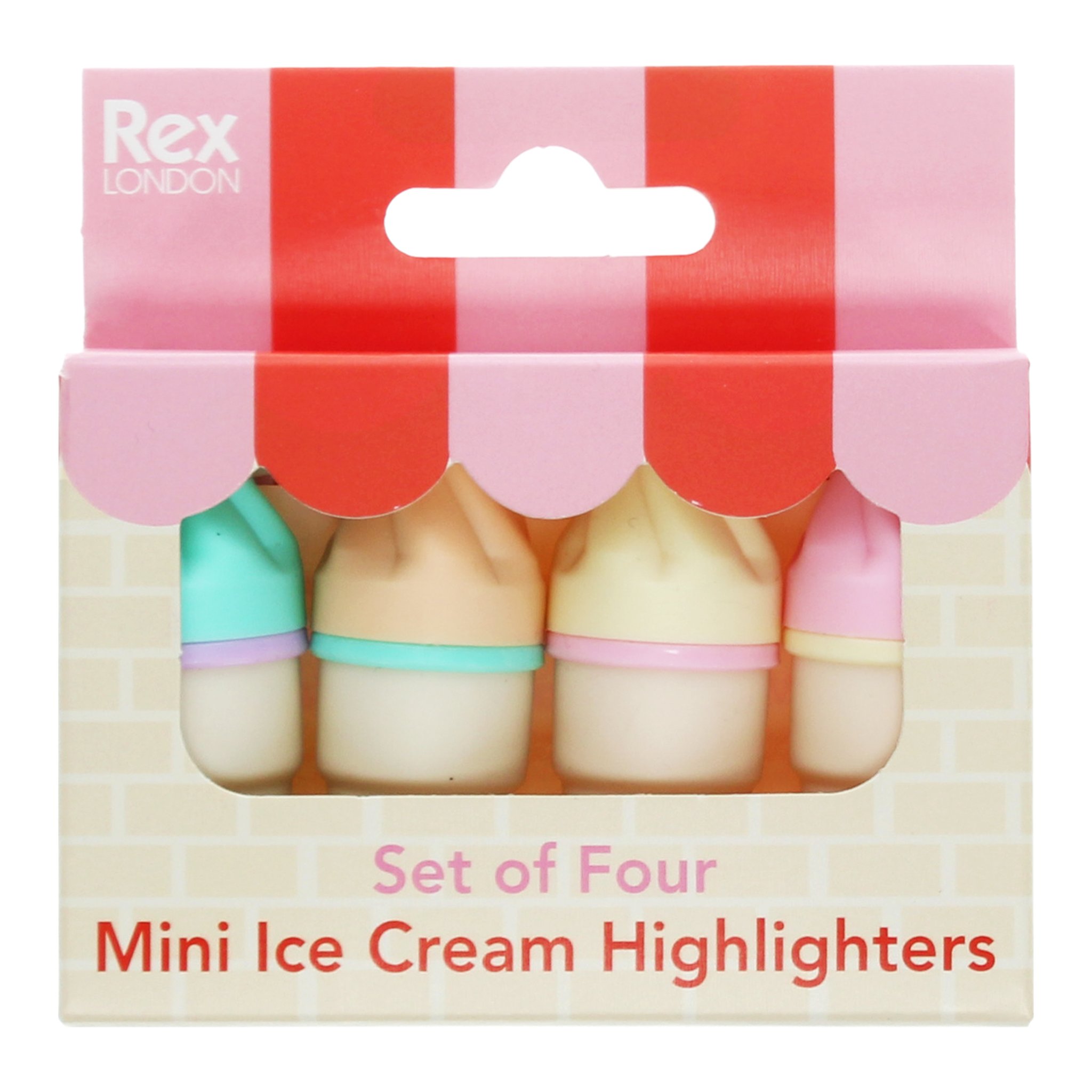 Verpackung «Set of Four Mini Ice Cream Highlighters» im Eisdielen-Design