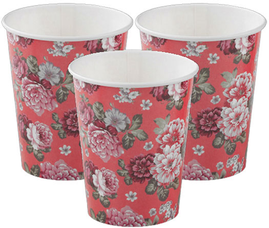 Pappbecher Blumenmuster Kitsch von Talking Tables