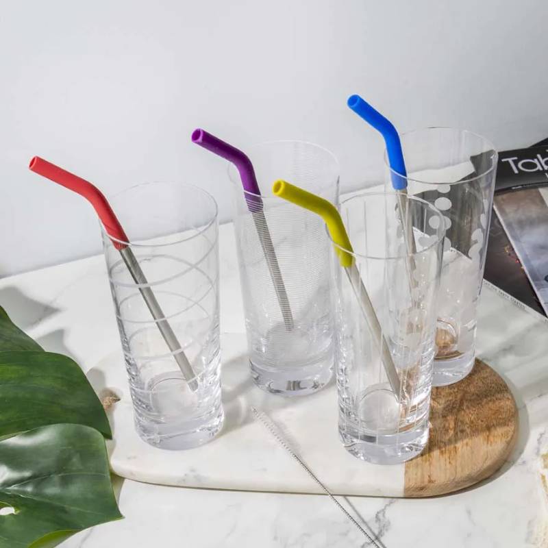 Metall-Trinkhalm-Set