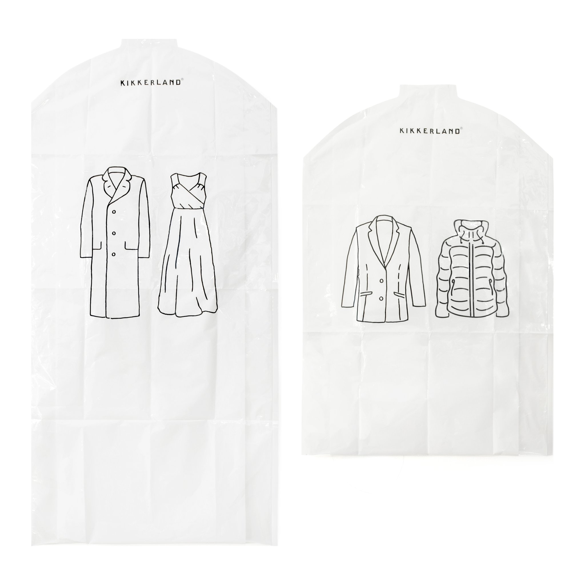Set de housses : longue avec manteau et robe, courte avec blazer et veste