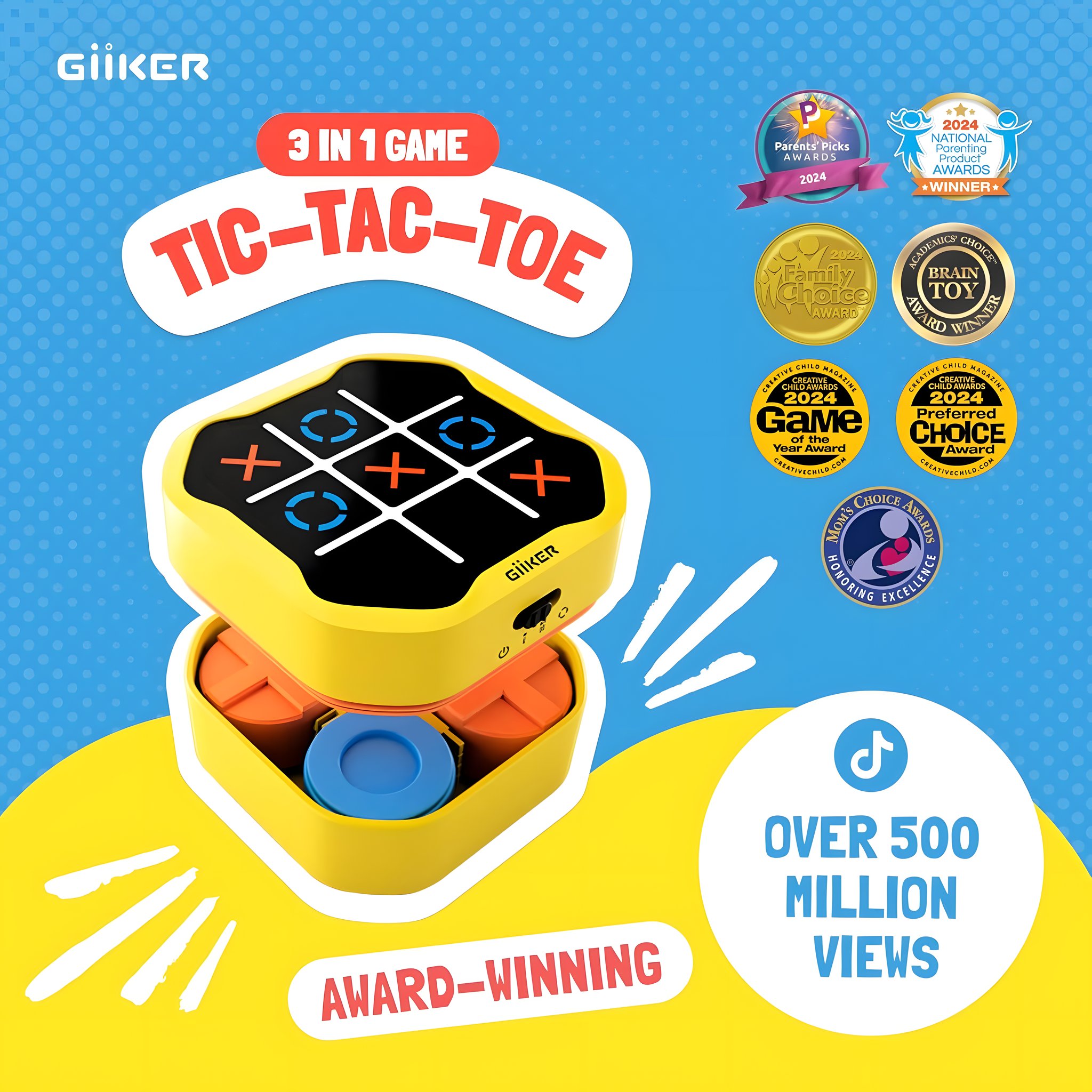Tic Tac Toe Konsole mit drei Spielen und Auszeichnungen