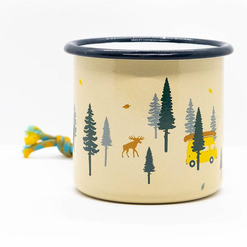 Emaille Tasse Wild and Free von roadtyping