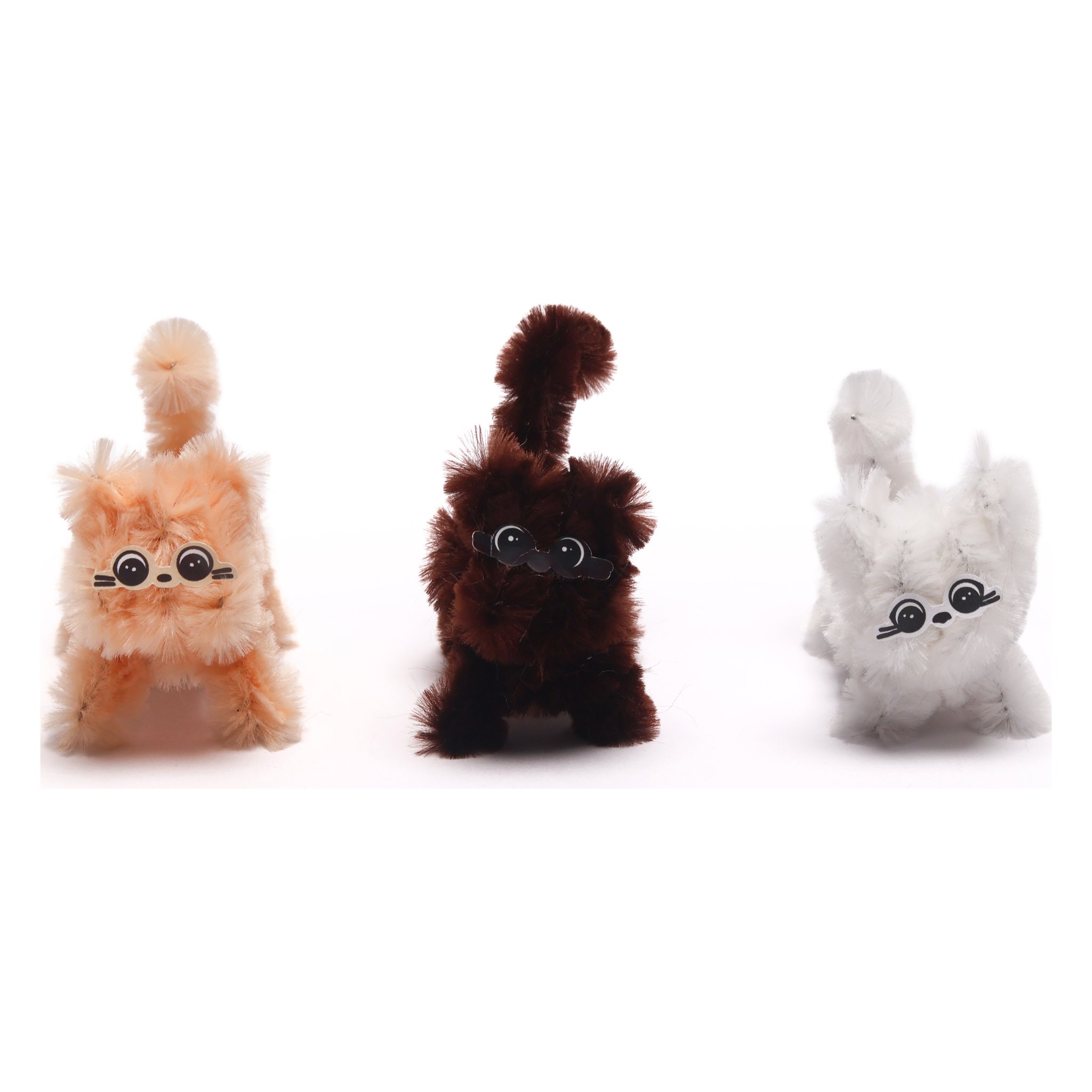 Mini Furry Friends craft kit – three finished cats