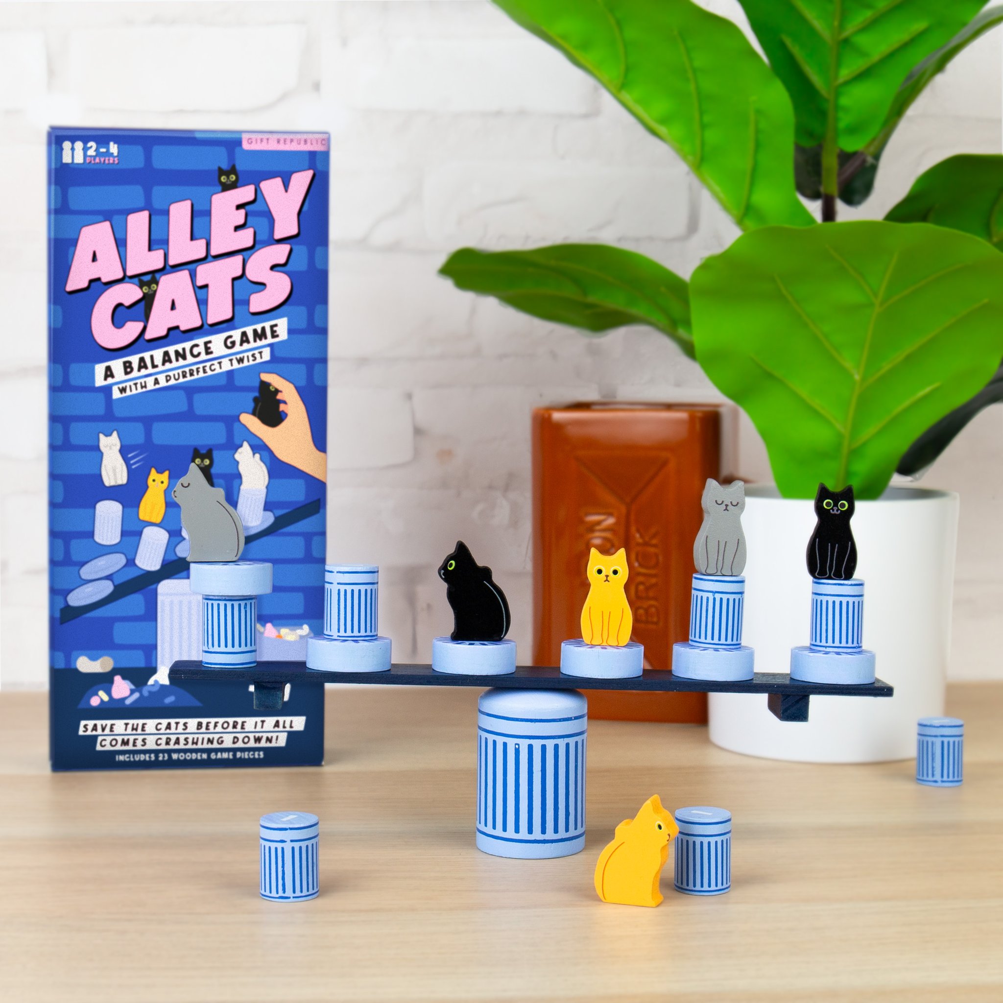Strassenkatzen Balance-Spiel – Holzfiguren im Detail