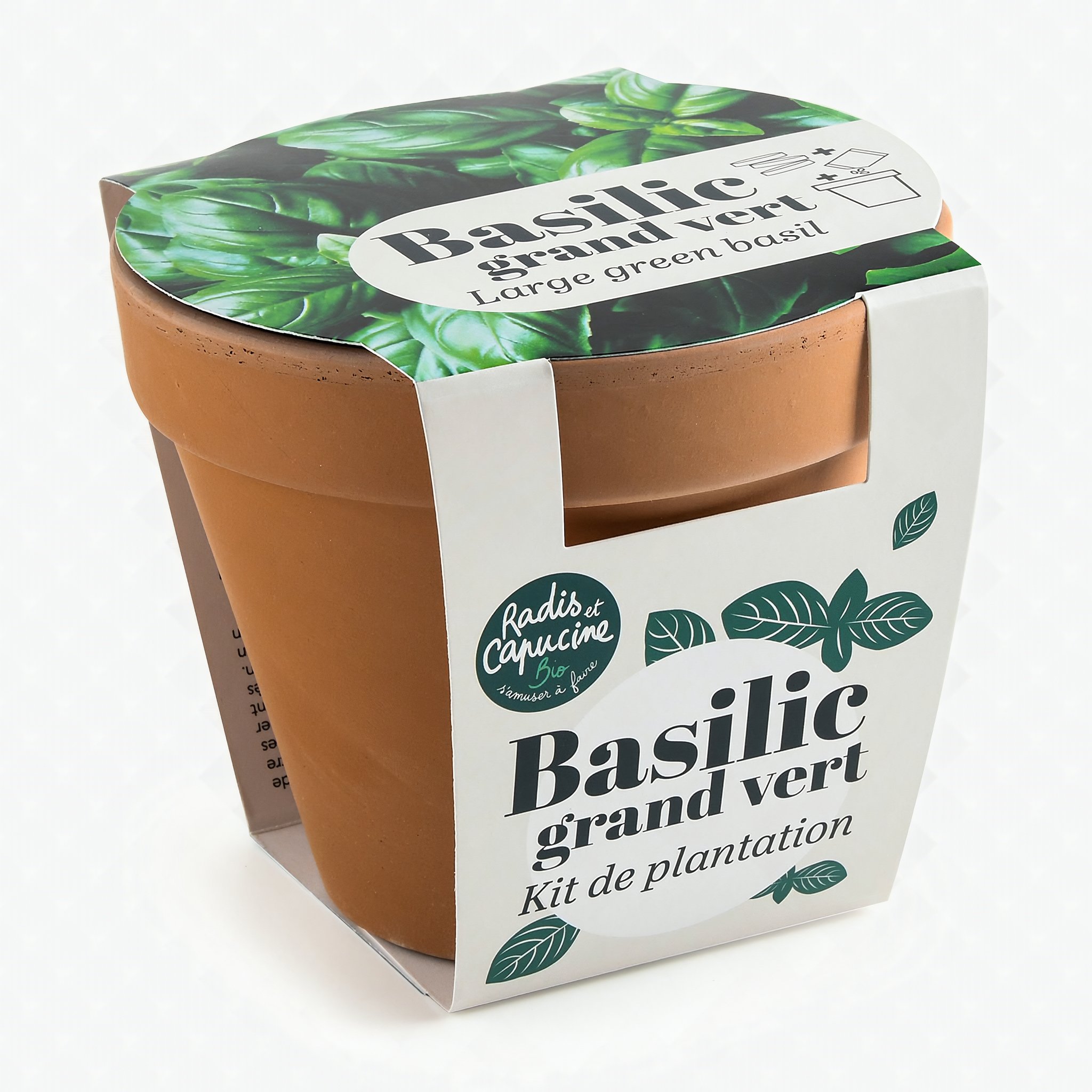 Basilikum Bio Anzuchtset Radis et Capucine – Originalverpackung im Antique-Stil
