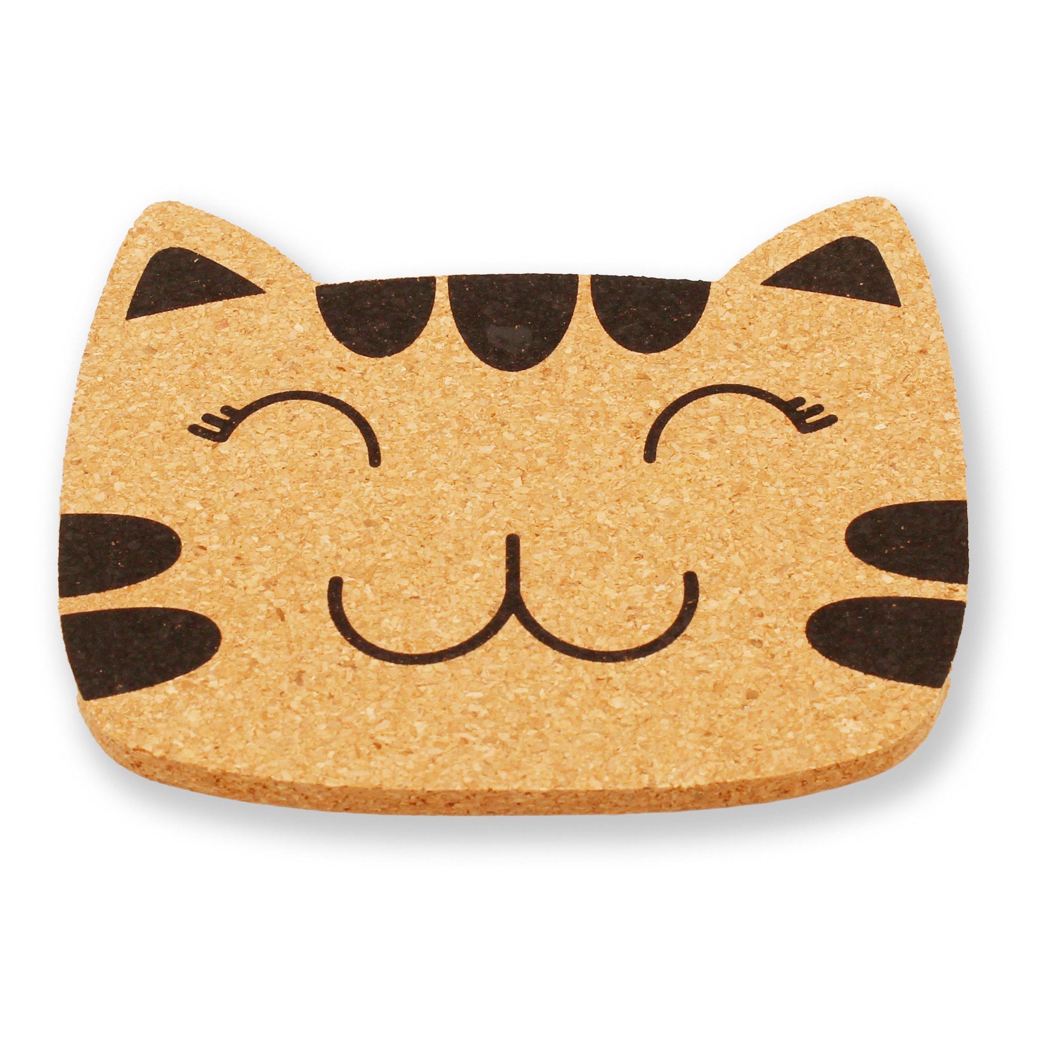 Korkuntersetzer Katze mit dunklen Ohren