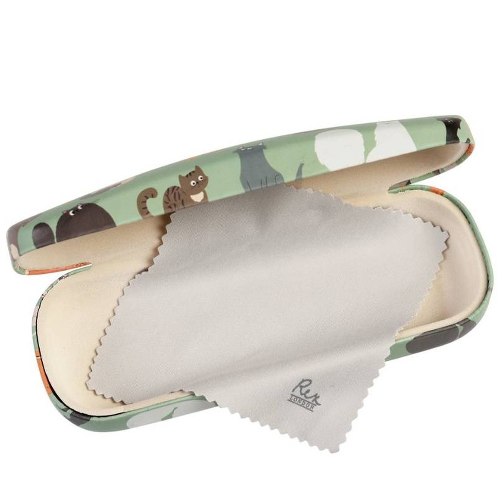 Astuccio Nine Lives aperto con panno grigio