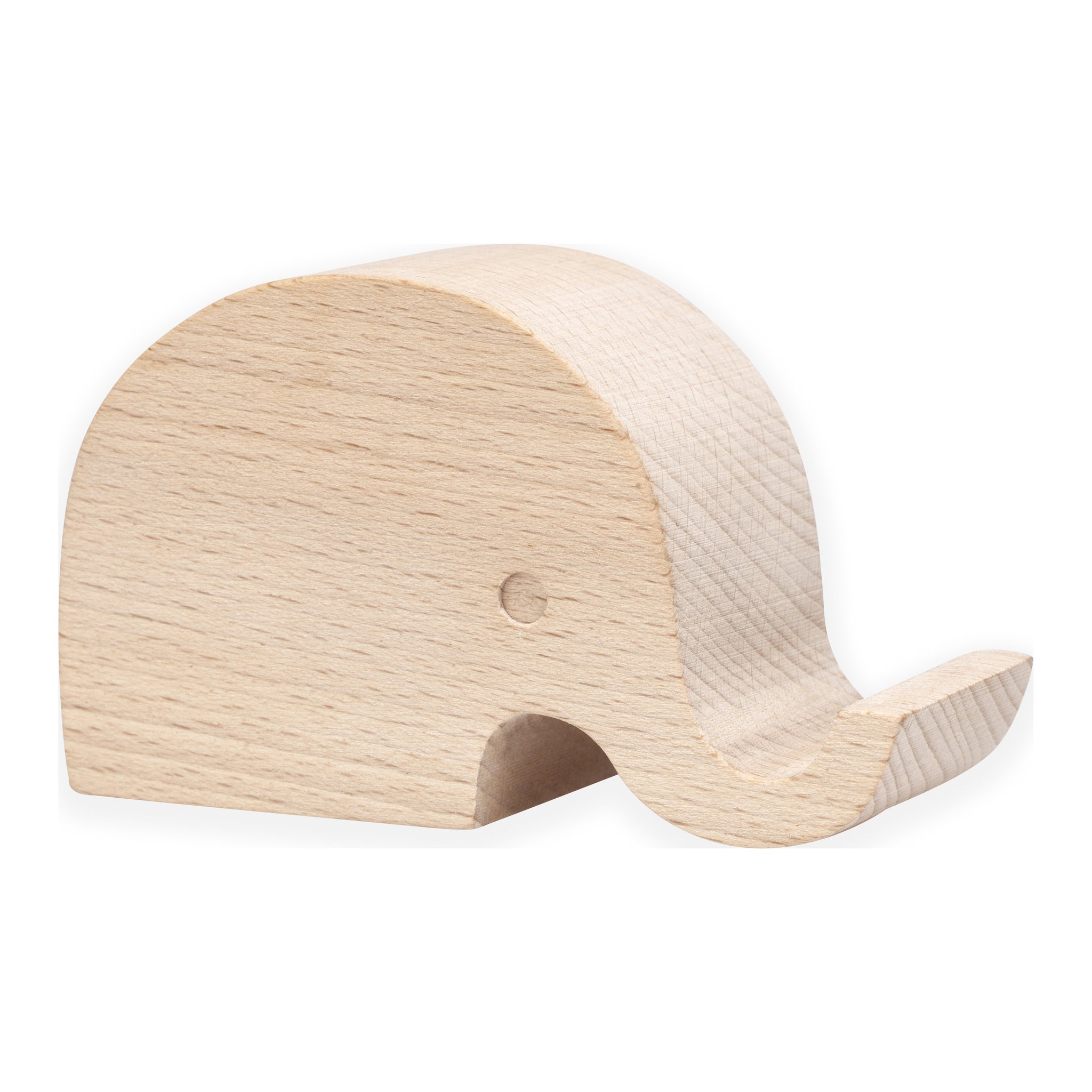 Elefanten-Handyhalter aus hellem Buchenholz