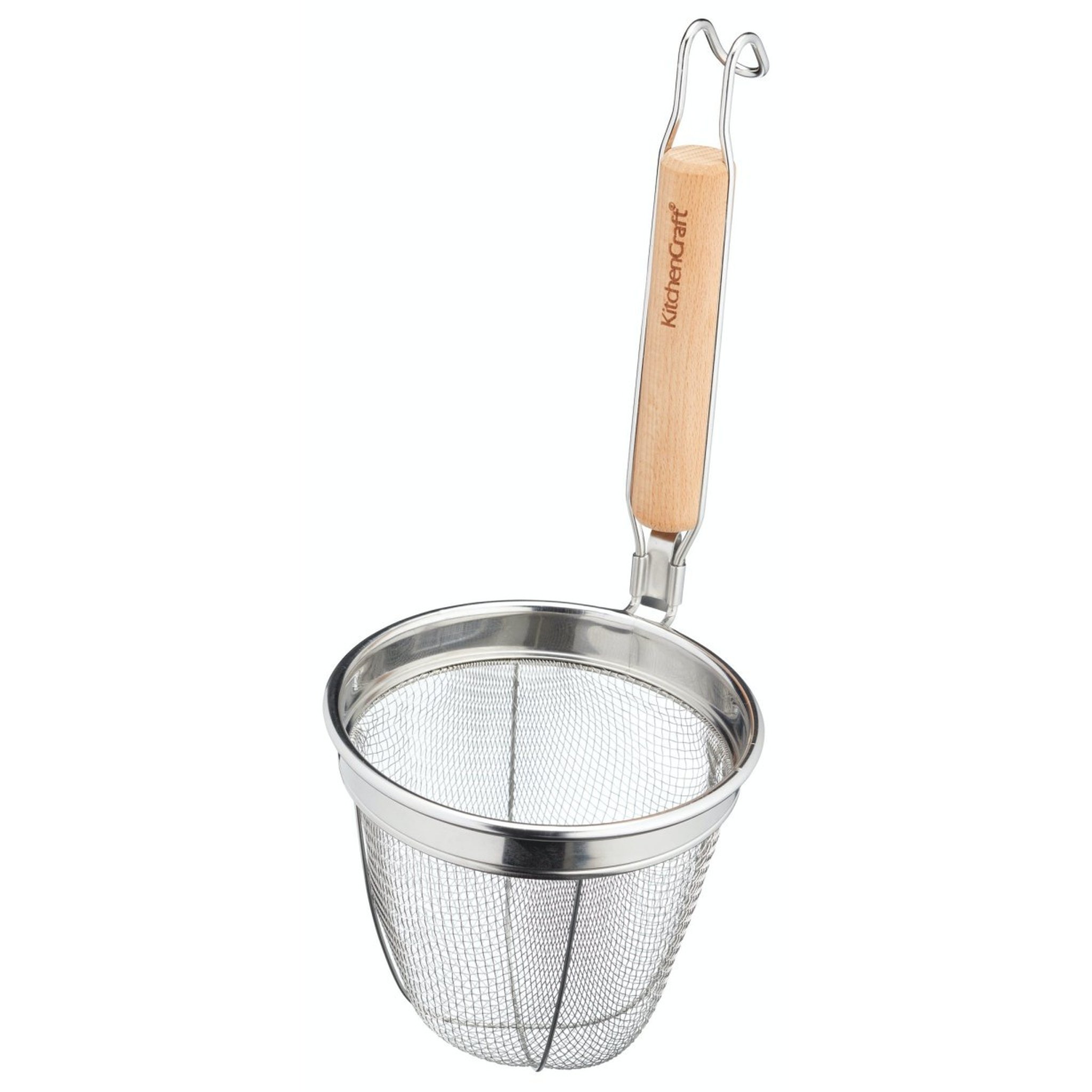 KitchenCraft World of Flavours scolapasta con manico in faggio