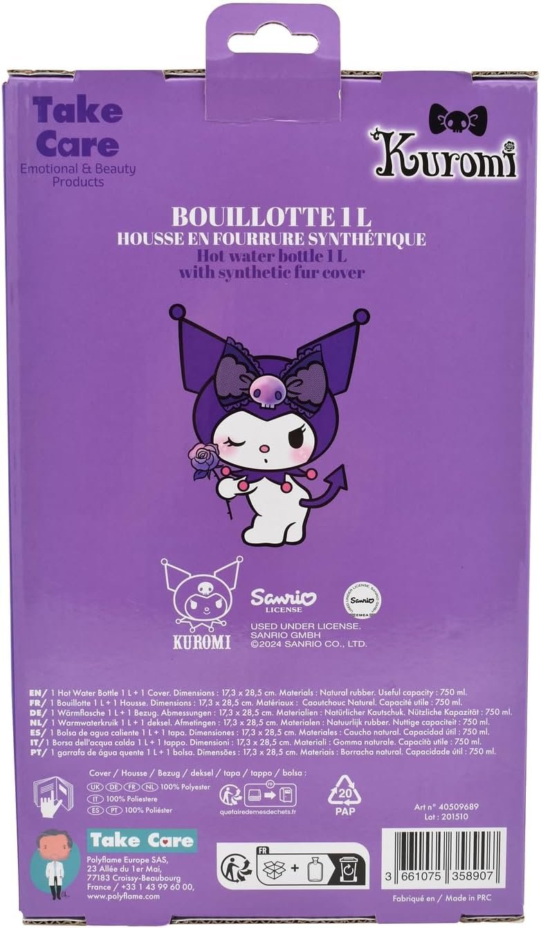 Kuromi Hot Water Bottle by Takecare – Side View