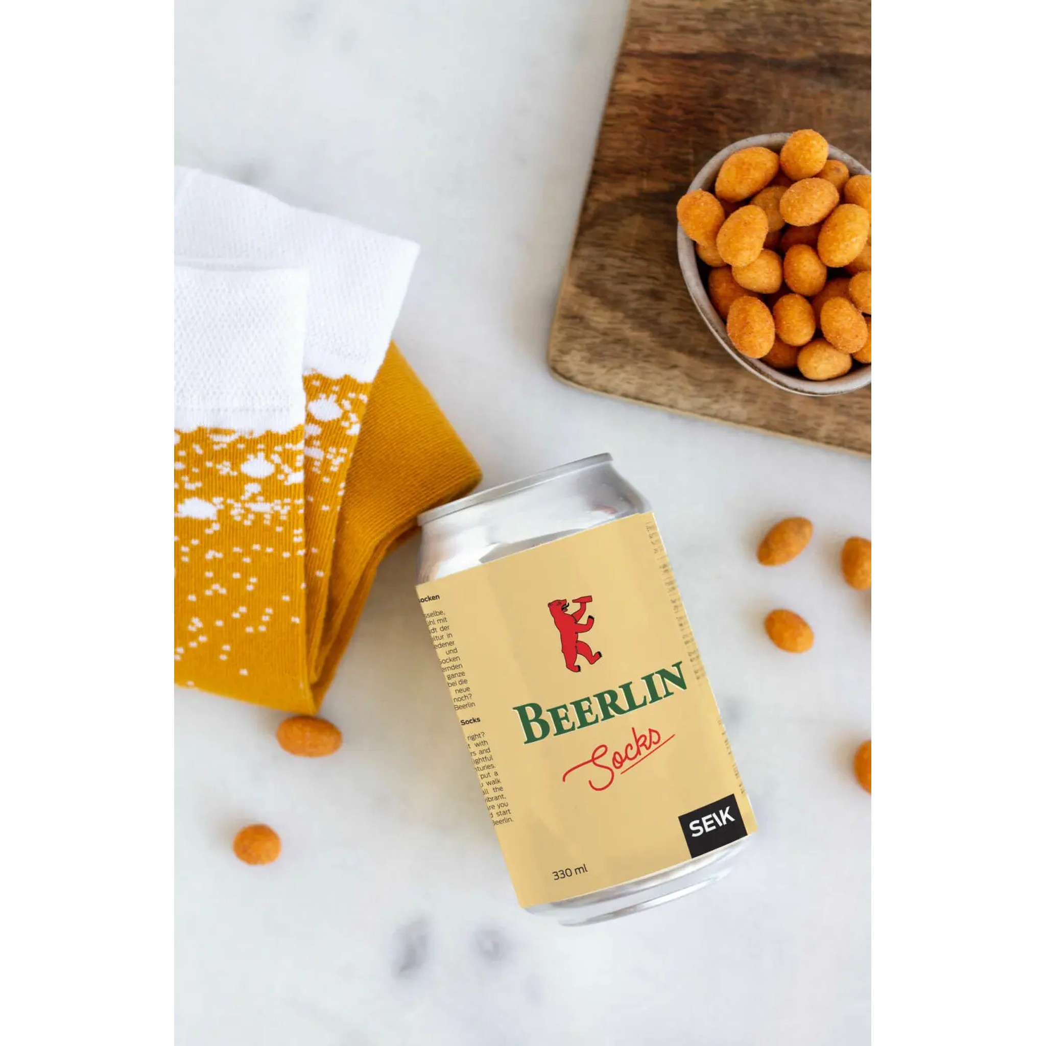 Beerlin Chaussettes Bière de Berlin de SEIK – Chaussettes en canette motif Berlin