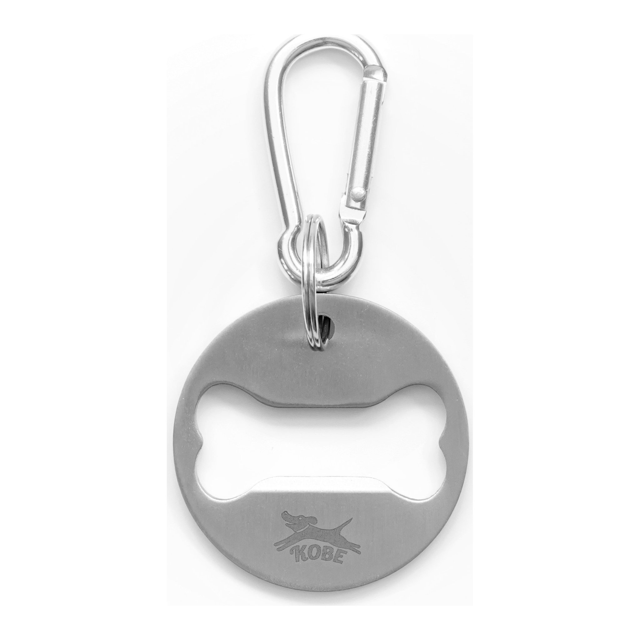 Runder Flaschenöffner-Anhänger mit Knochenform und Karabiner