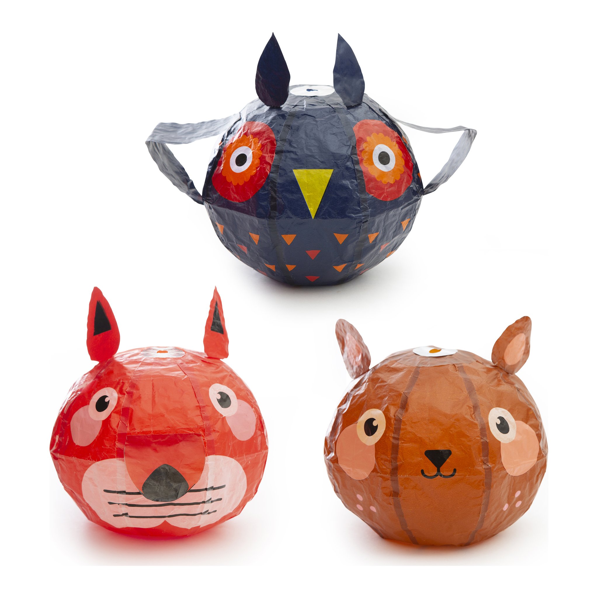 Die drei Papierballone Eule, Fuchs und Bär