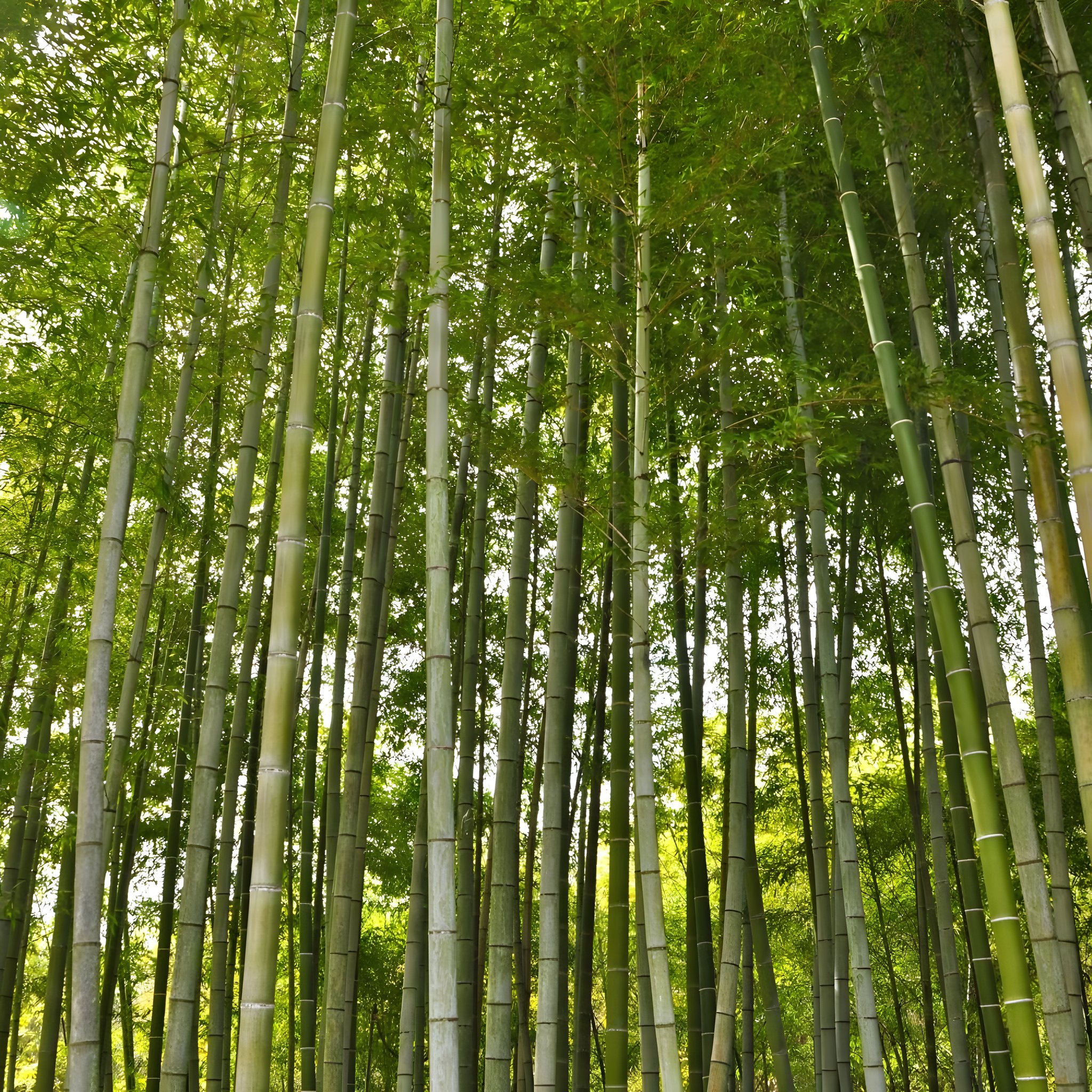 Haute forêt de bambous géants Moso aux tiges élancées
